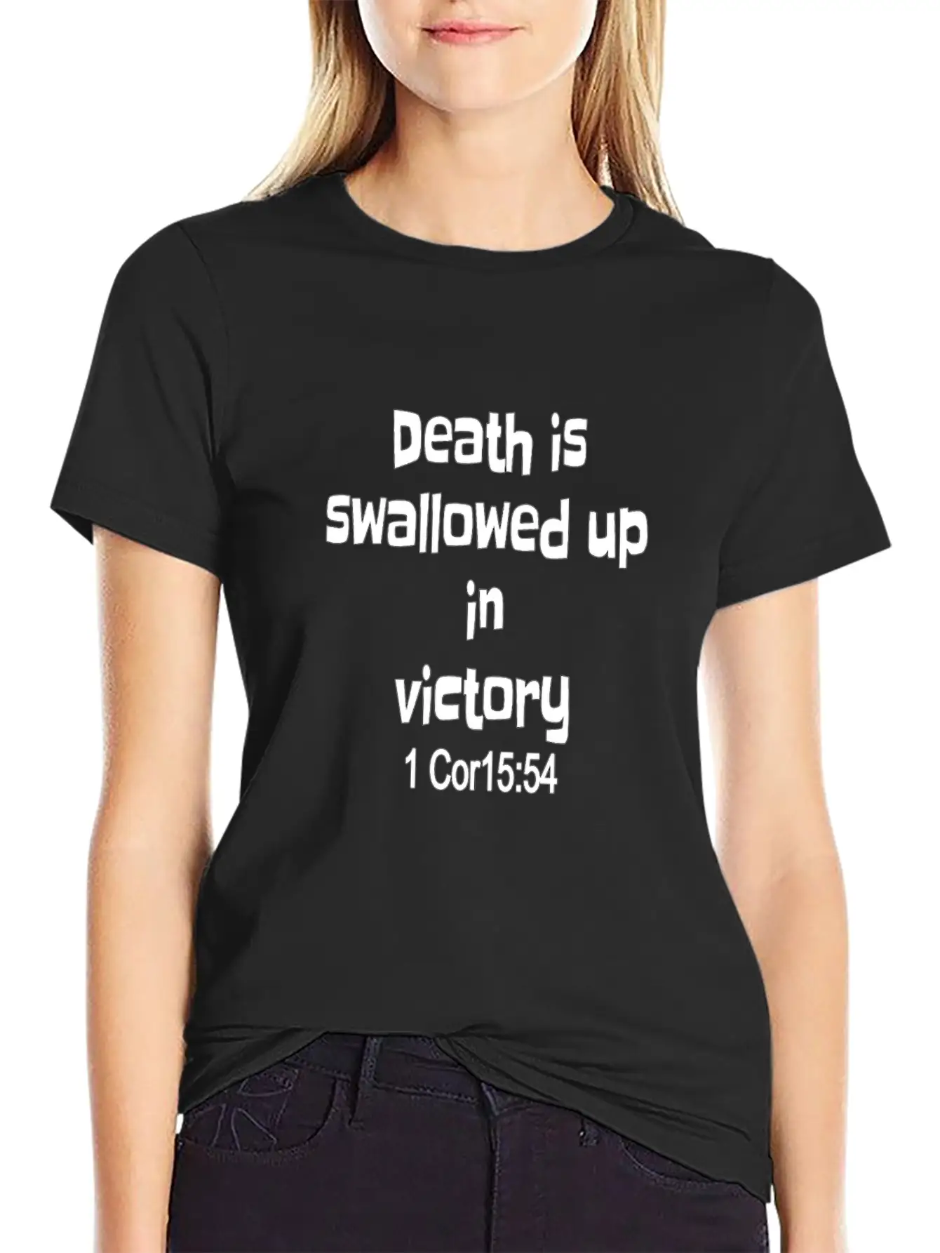 Christian Design Death Is Swallowed Up In Victory Breathable Soft Cotton T-Shirt – Timeless Casual Look