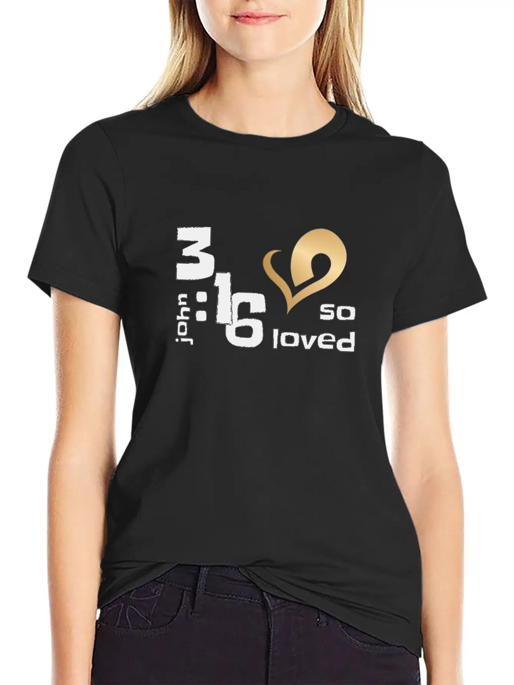 Christian Design John 3 Verse 16 So Loved Stylish Everyday T-Shirt – Unisex Basic Cotton Tee