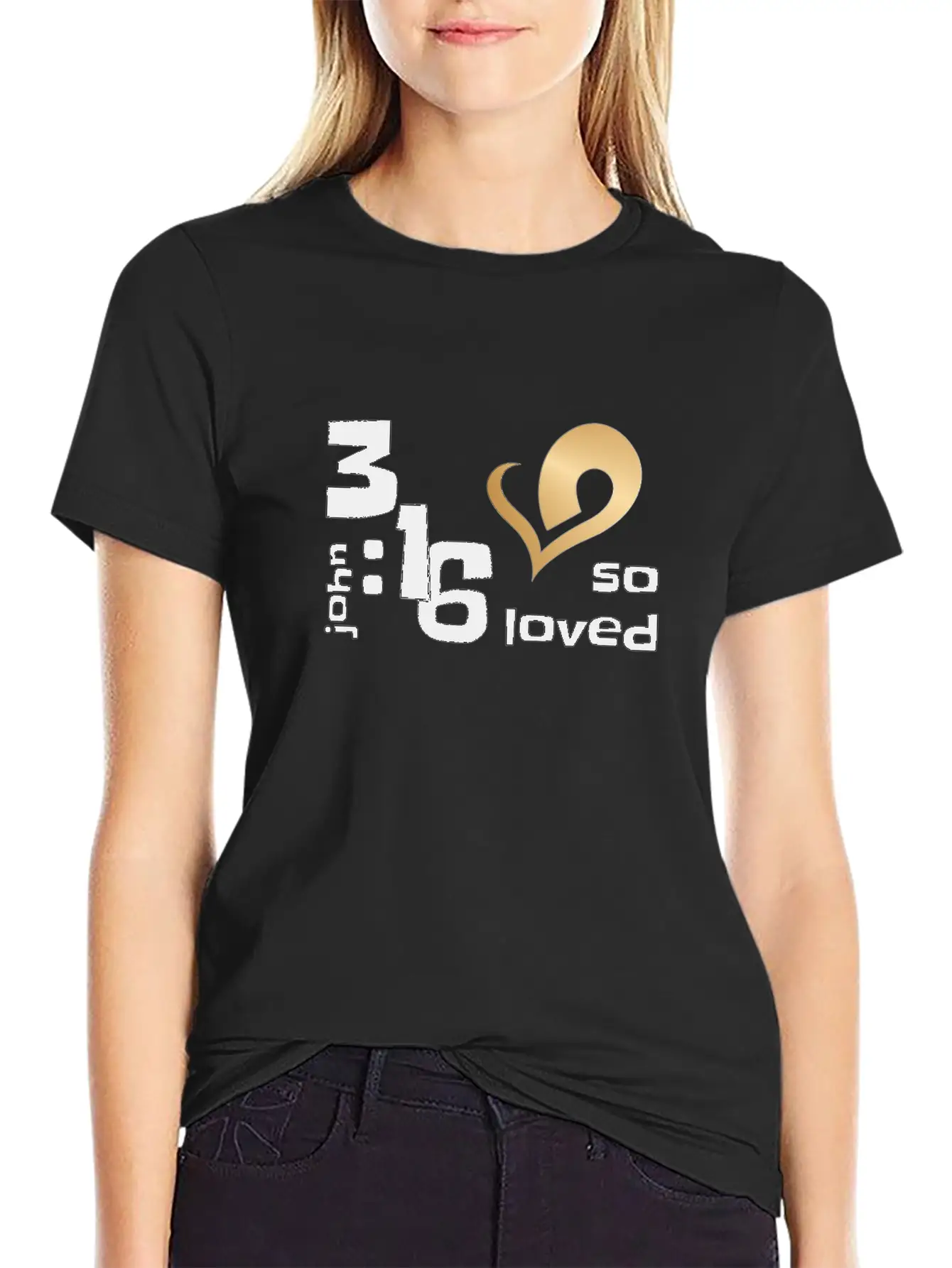 Christian Design John 3 Verse 16 So Loved Stylish Everyday T-Shirt – Unisex Basic Cotton Tee