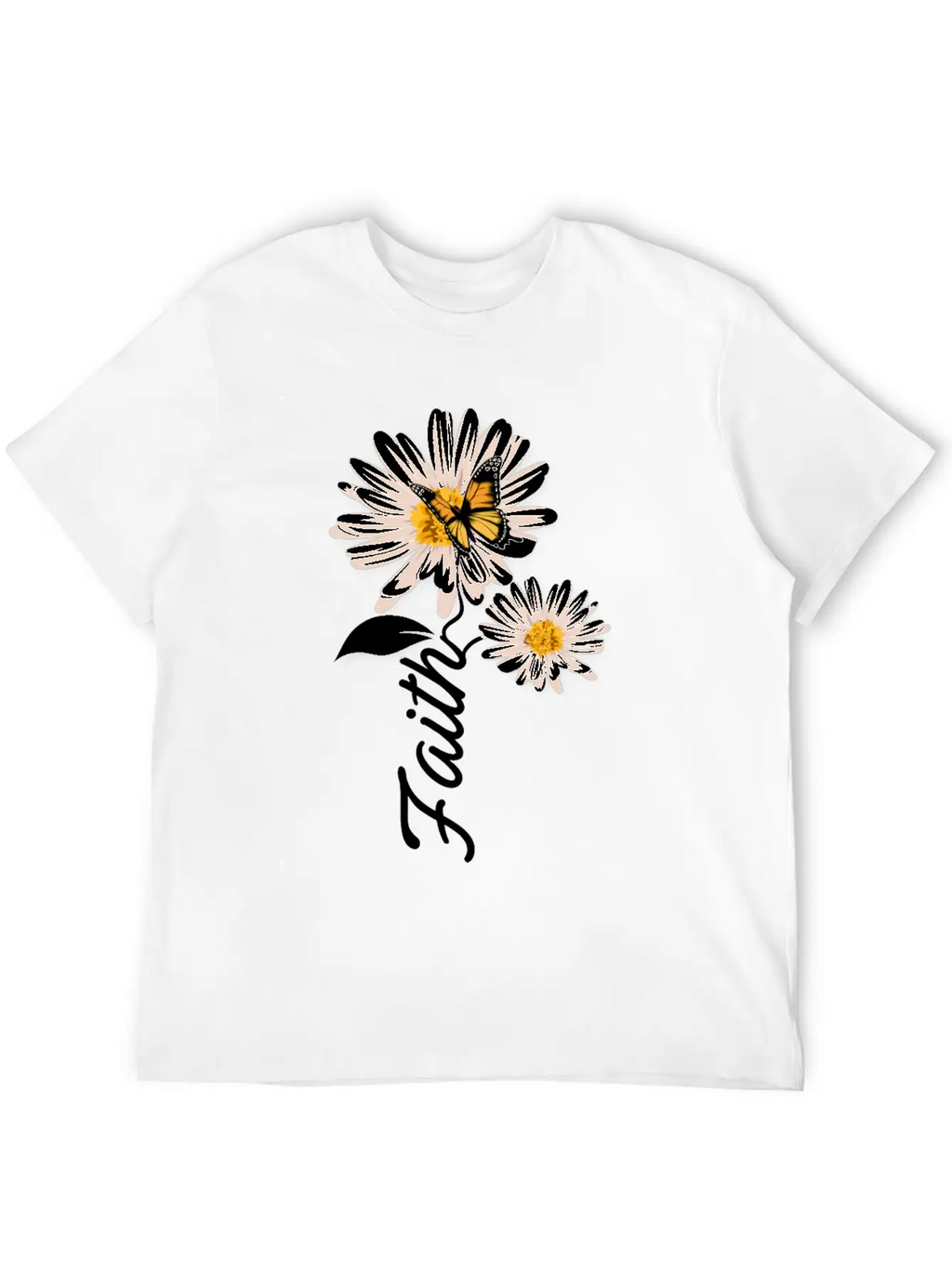 Christian Gardener Butterfly Faith Daisy Stylish Everyday T-Shirt – Unisex Basic Cotton Tee