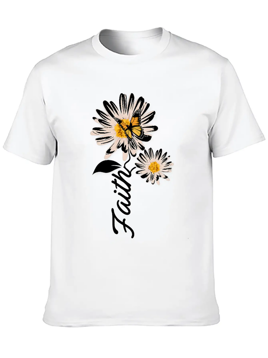 Christian Gardener Butterfly Faith Daisy Stylish Everyday T-Shirt – Unisex Basic Cotton Tee