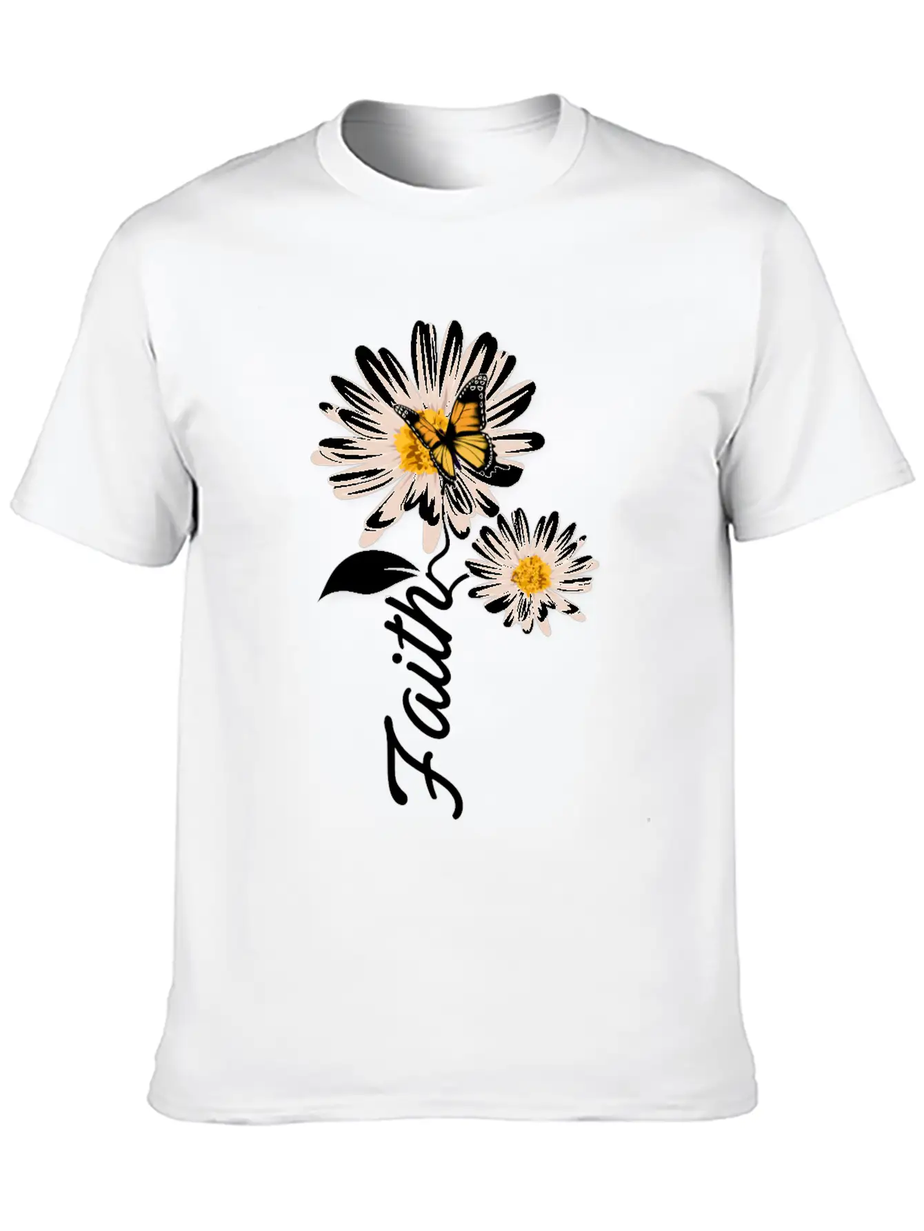 Christian Gardener Butterfly Faith Daisy Stylish Everyday T-Shirt – Unisex Basic Cotton Tee