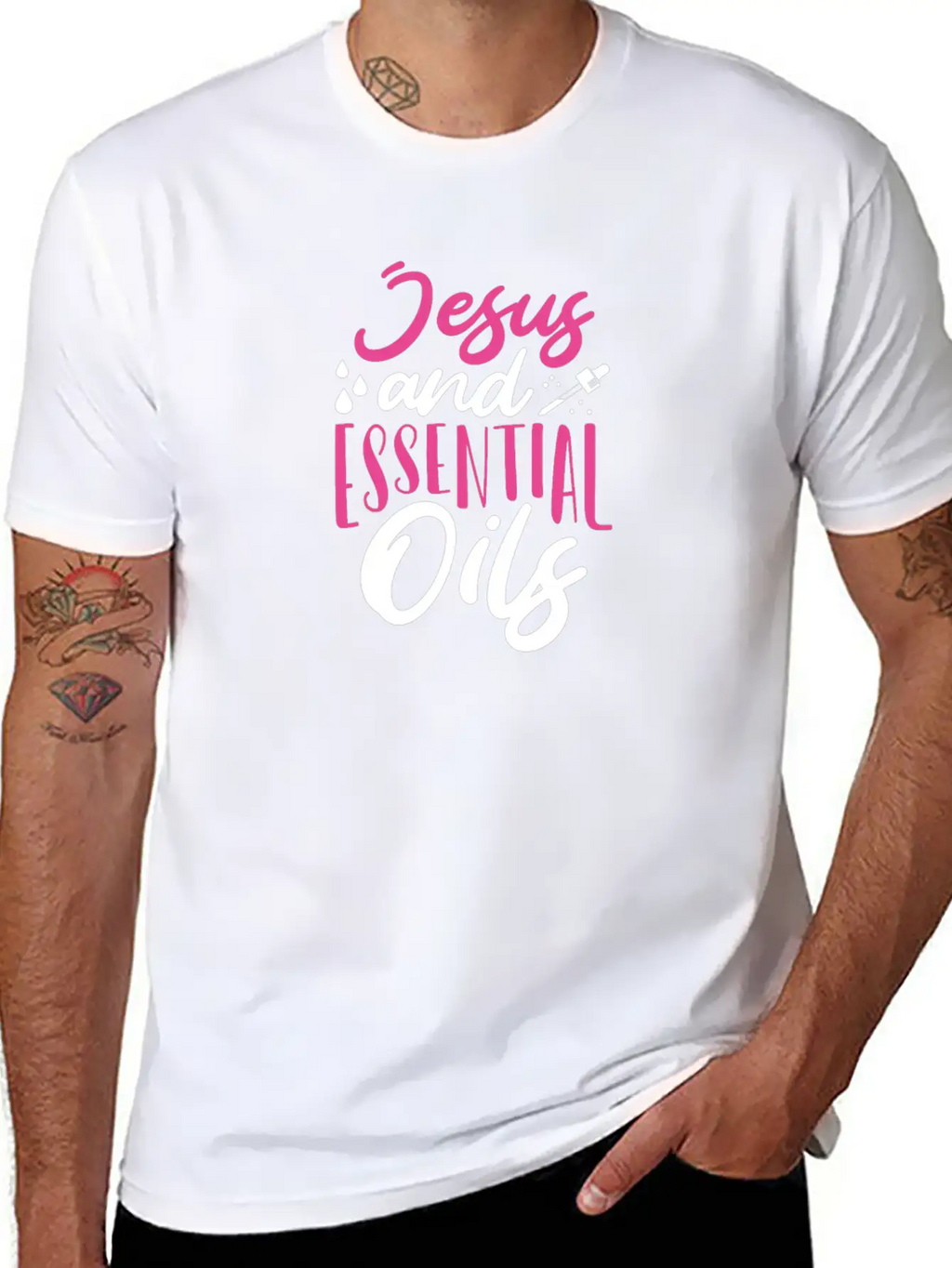 Christian Gift Jesus And Essential Oils Unisex Casual T-Shirt – Clean Design For Daily Comfort