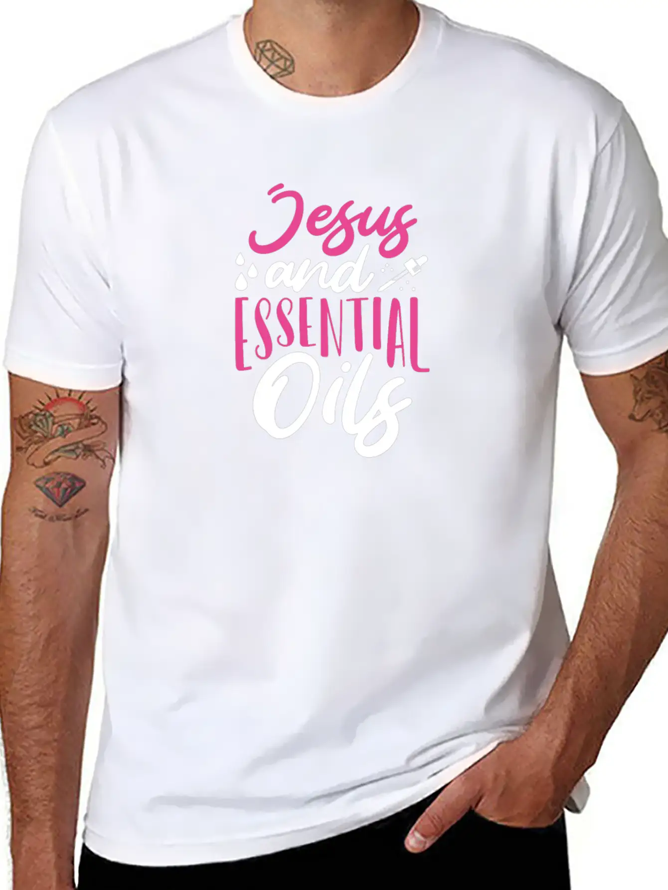 Christian Gift Jesus And Essential Oils Unisex Casual T-Shirt – Clean Design For Daily Comfort