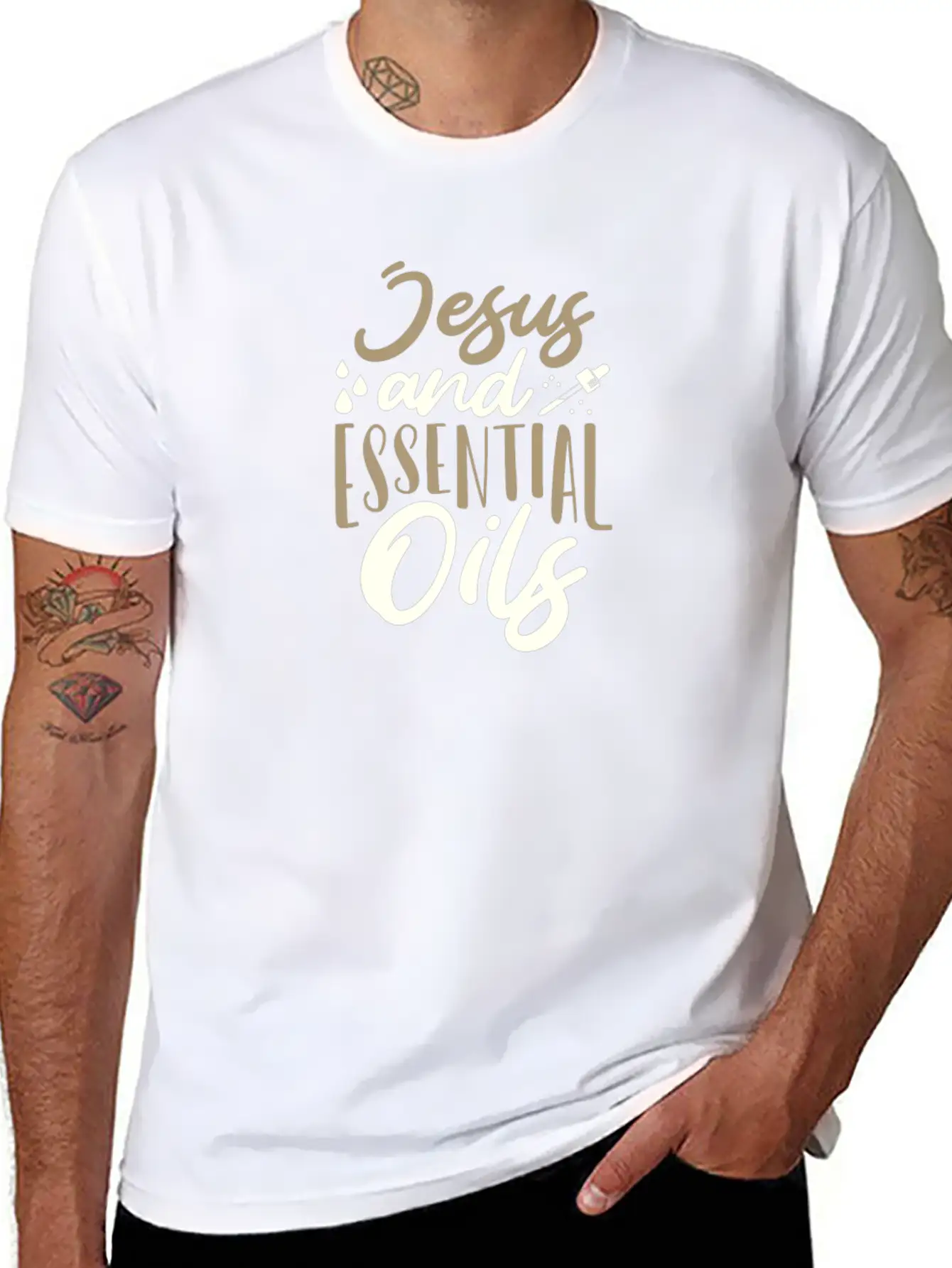 Christian Gifts Jesus And Essential Oils Gifts Unisex Casual T-Shirt – Clean Design For Daily Comfort