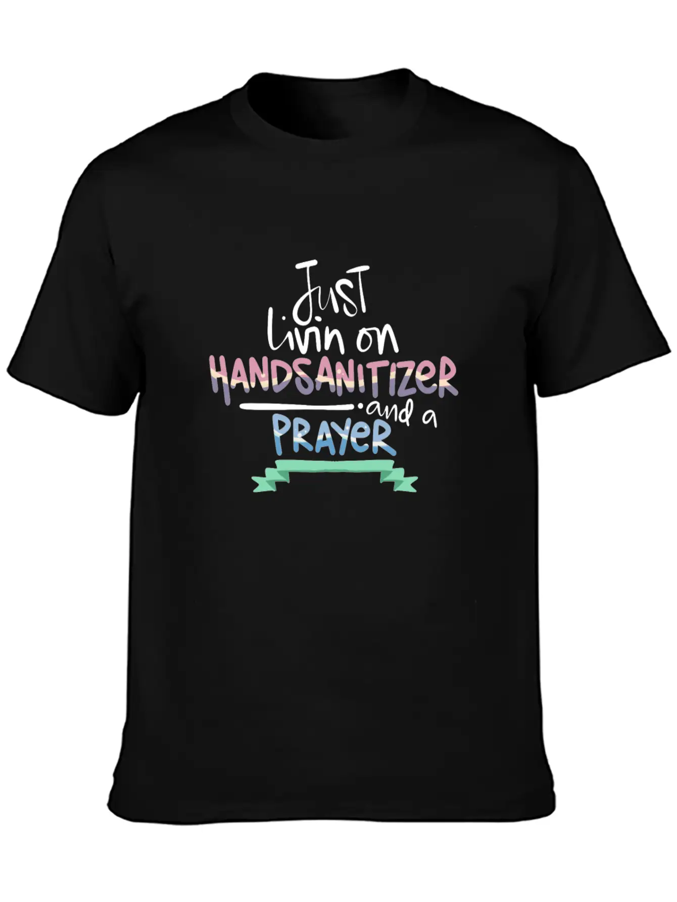 Christian Humor Living On Hand Sanitizer And Unisex Short Sleeve Soft Cotton T-Shirt – Casual Everyday Wear