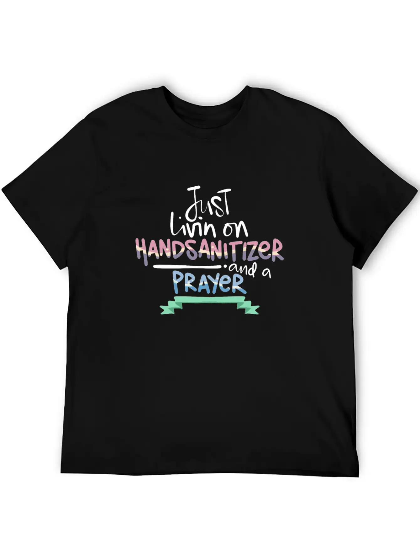Christian Humor Living On Hand Sanitizer And Unisex Short Sleeve Soft Cotton T-Shirt – Casual Everyday Wear