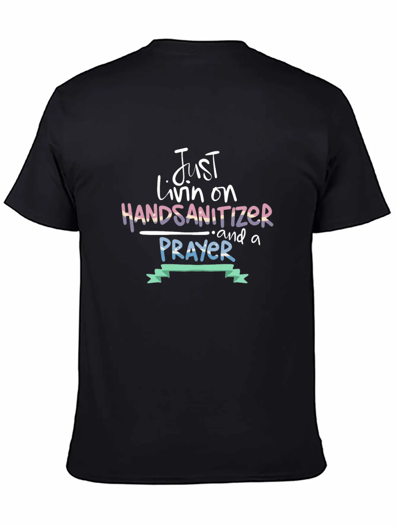Christian Humor Living On Hand Sanitizer And Unisex Short Sleeve Soft Cotton T-Shirt – Casual Everyday Wear