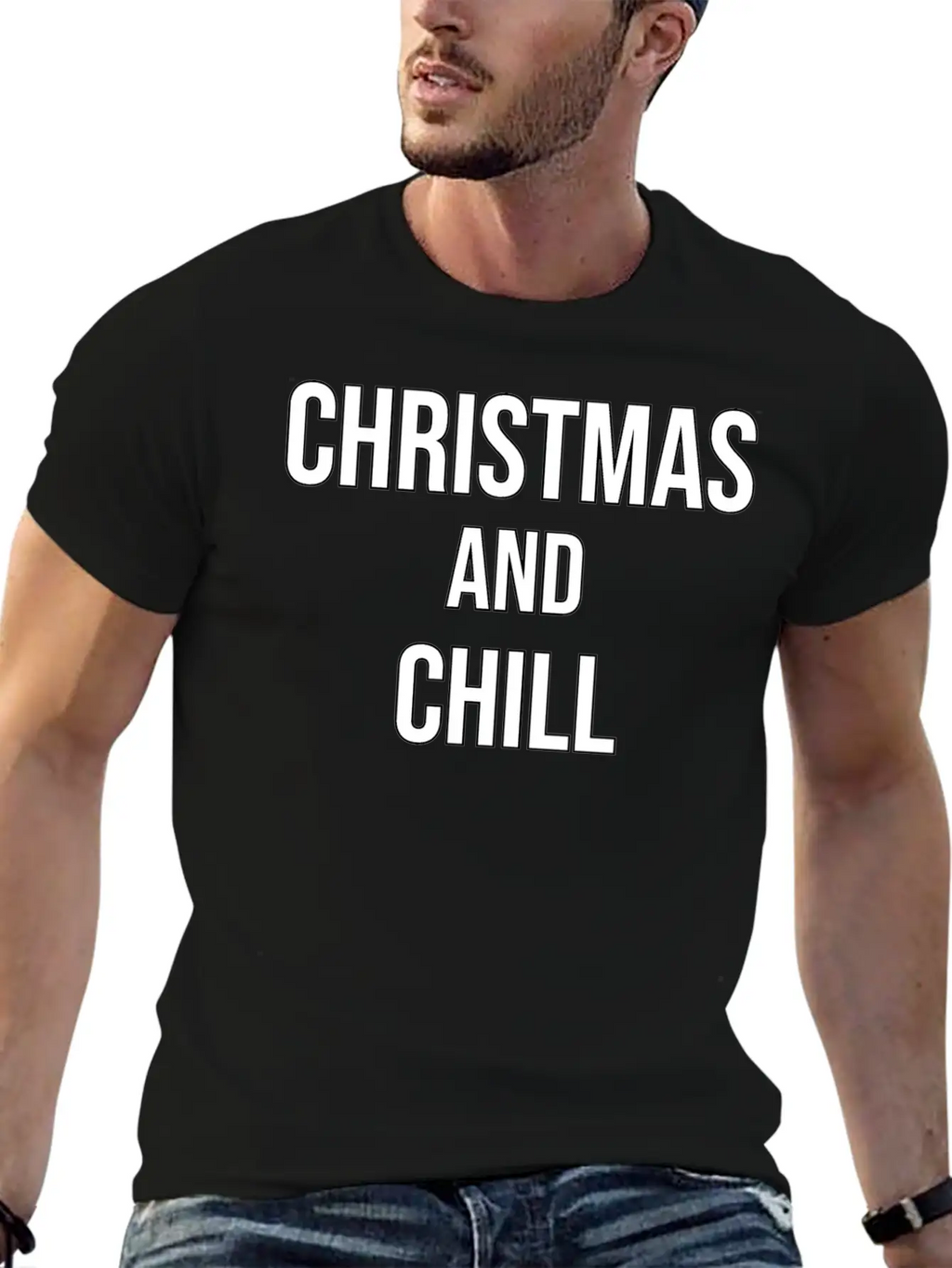Christmas And Chill Breathable Soft Cotton T-Shirt – Timeless Casual Look