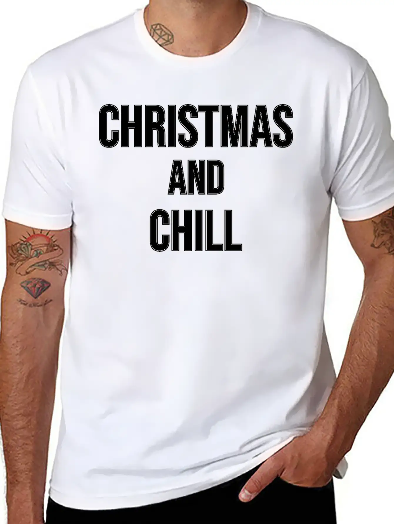 Christmas And Chill Breathable Soft Cotton T-Shirt – Timeless Casual Look