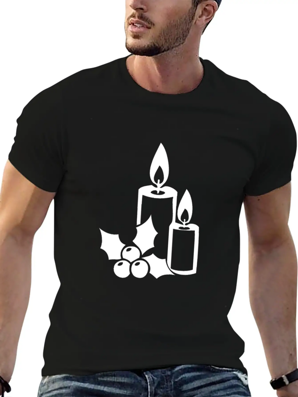 Christmas Candle Light Cozy Winter Days Unisex Casual T-Shirt – Clean Design For Daily Comfort