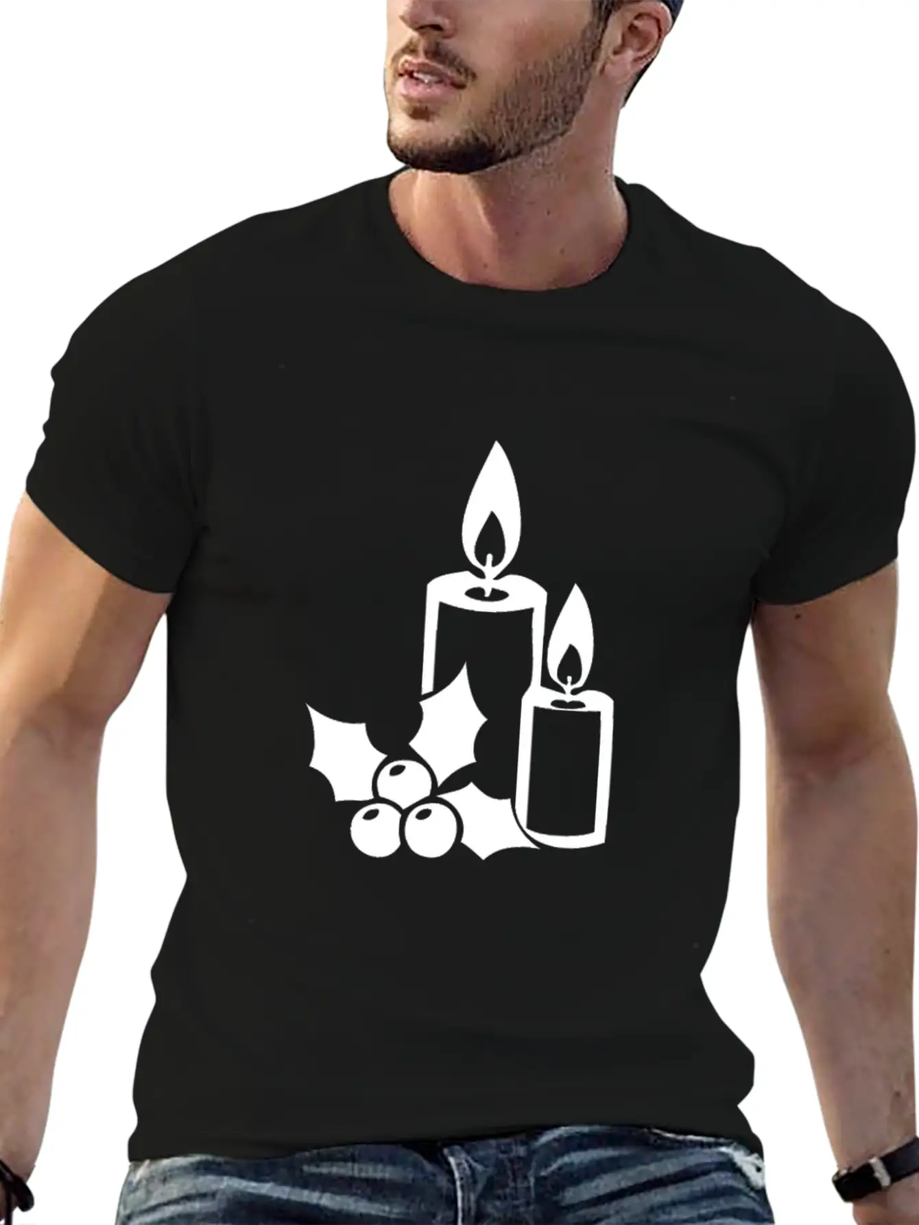 Christmas Candle Light Cozy Winter Days Unisex Casual T-Shirt – Clean Design For Daily Comfort