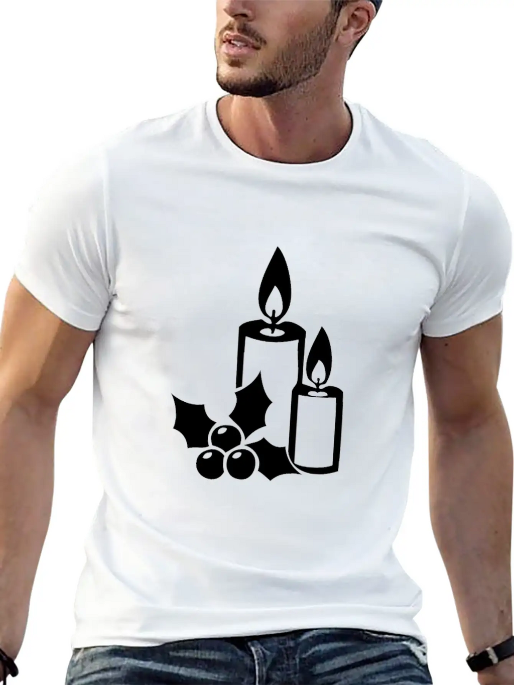 Christmas Candle Light Cozy Winter Days Unisex Casual T-Shirt – Clean Design For Daily Comfort