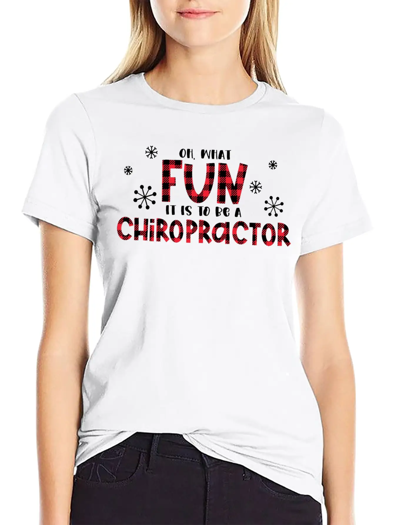 Christmas Chiropractor, Chiropractic Stylish Everyday T-Shirt – Unisex Basic Cotton Tee