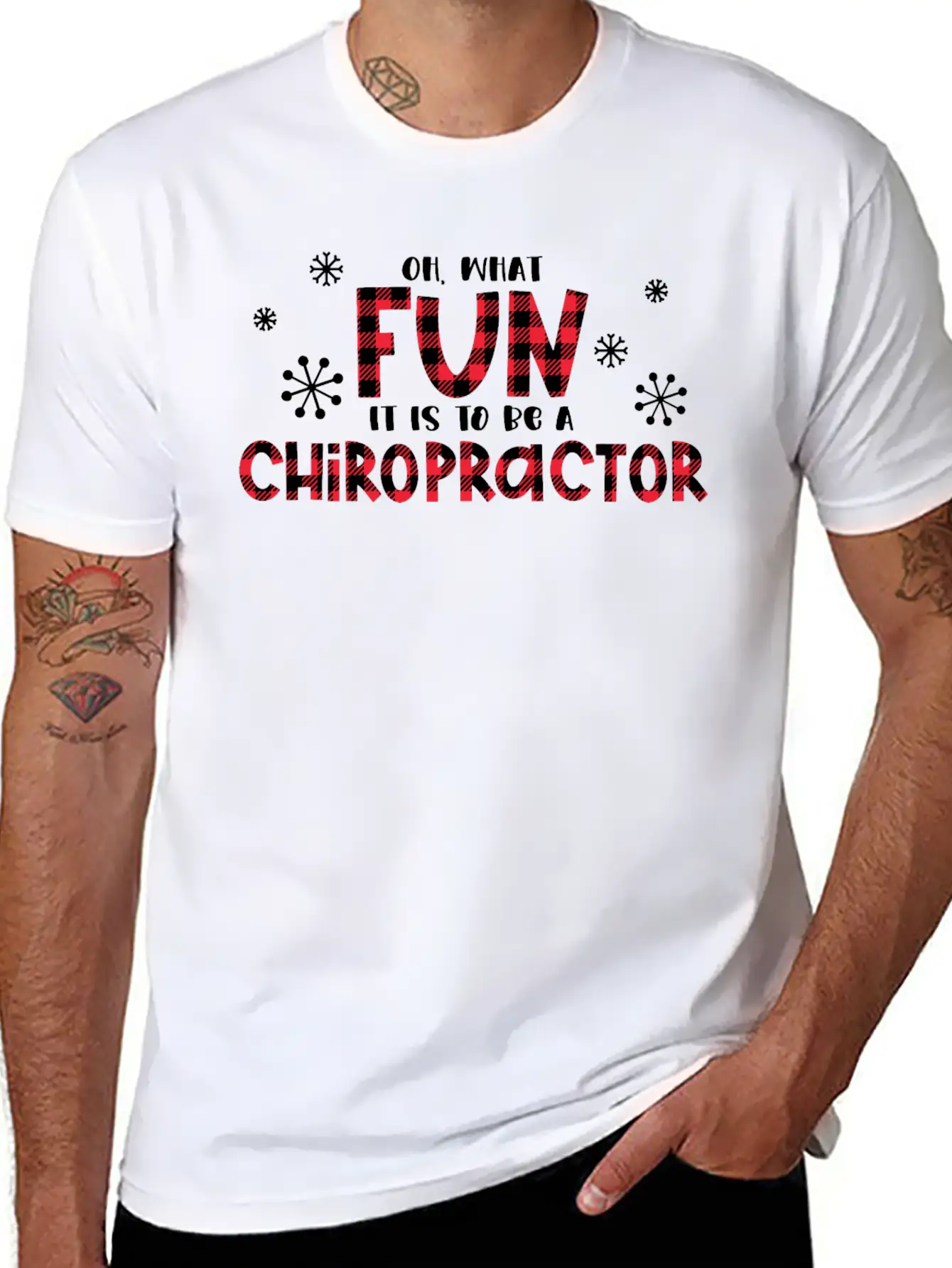 Christmas Chiropractor, Chiropractic Stylish Everyday T-Shirt – Unisex Basic Cotton Tee