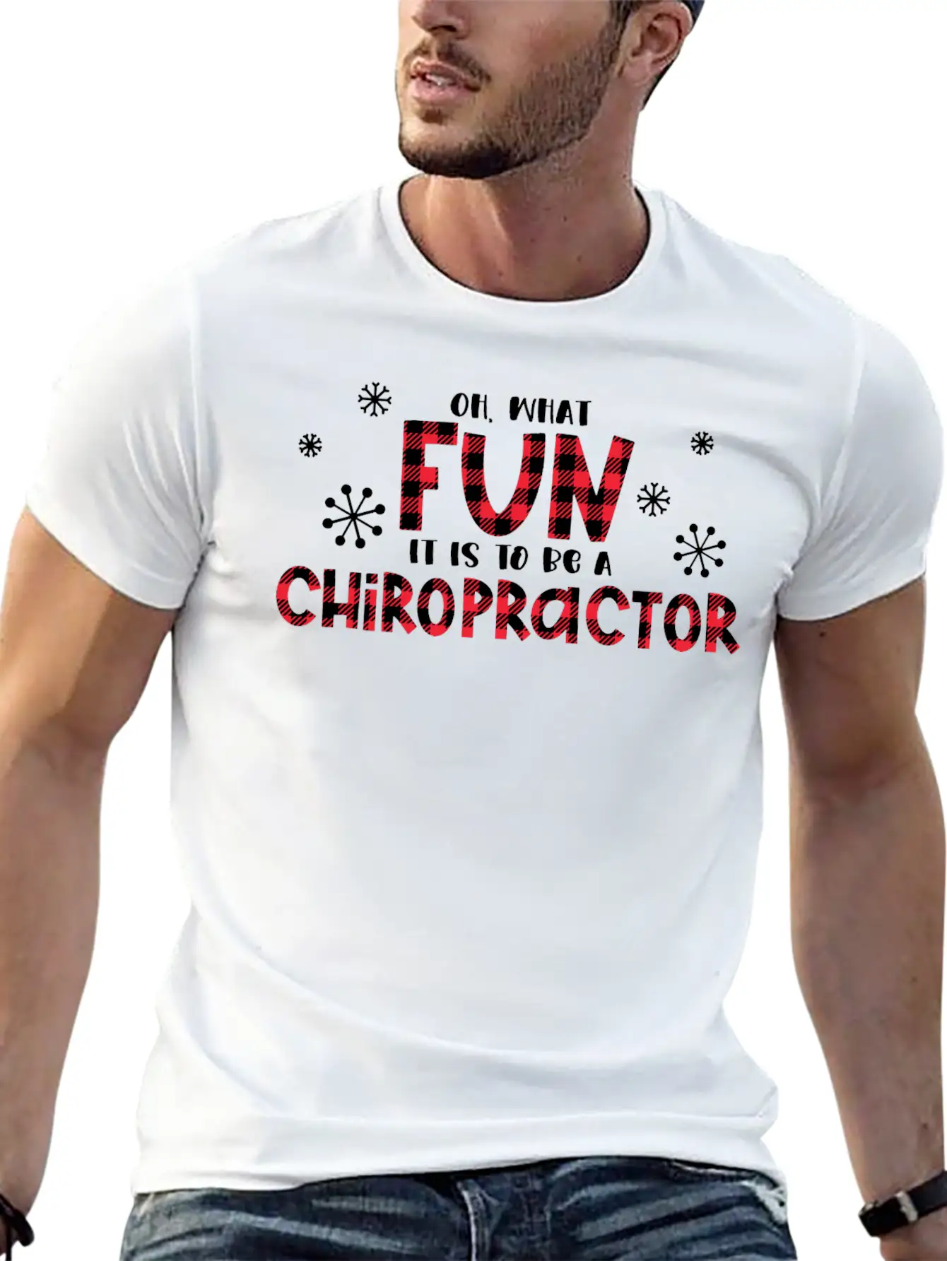 Christmas Chiropractor, Chiropractic Stylish Everyday T-Shirt – Unisex Basic Cotton Tee