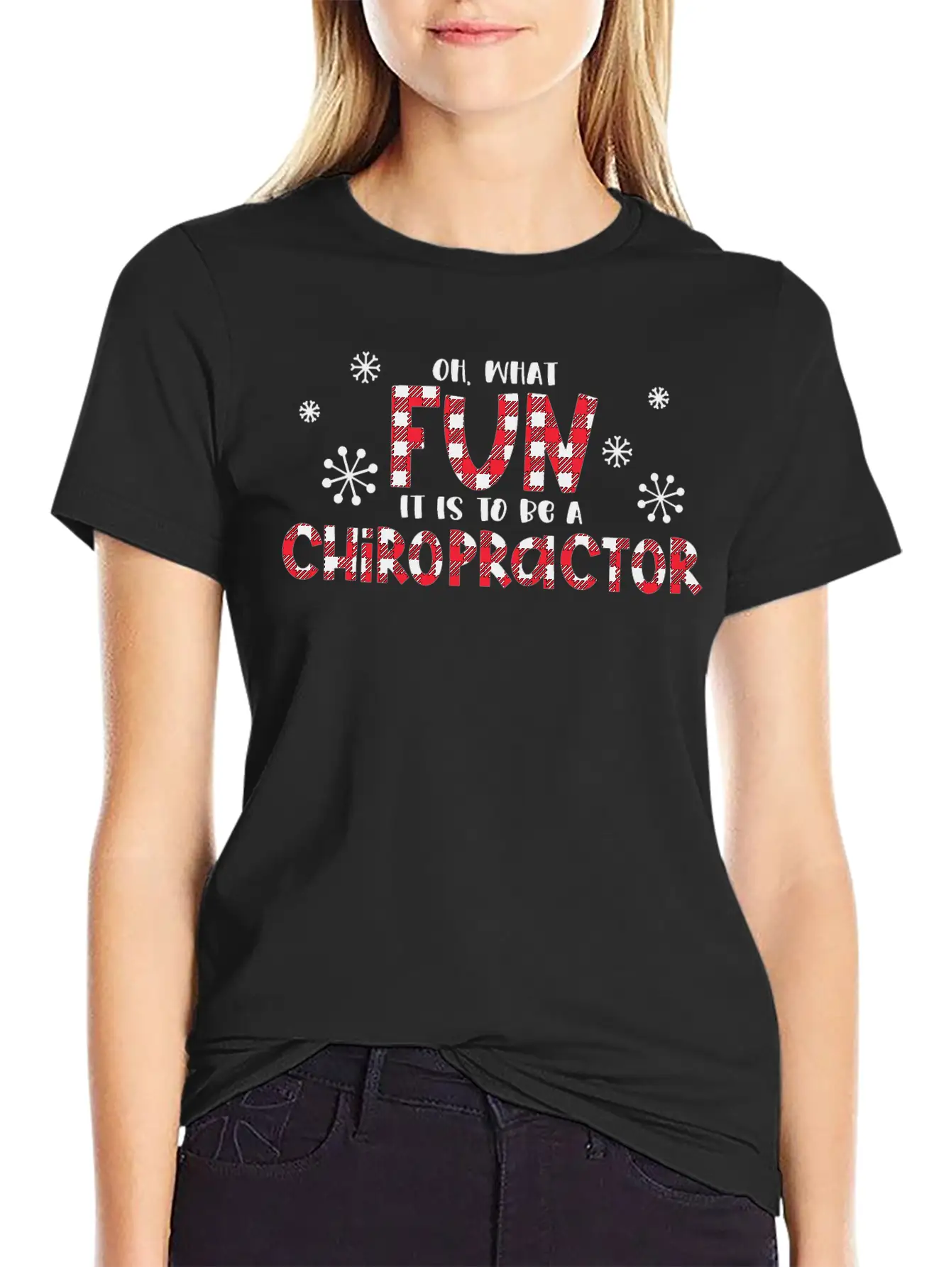 Christmas Chiropractor, Chiropractic Stylish Everyday T-Shirt – Unisex Basic Cotton Tee