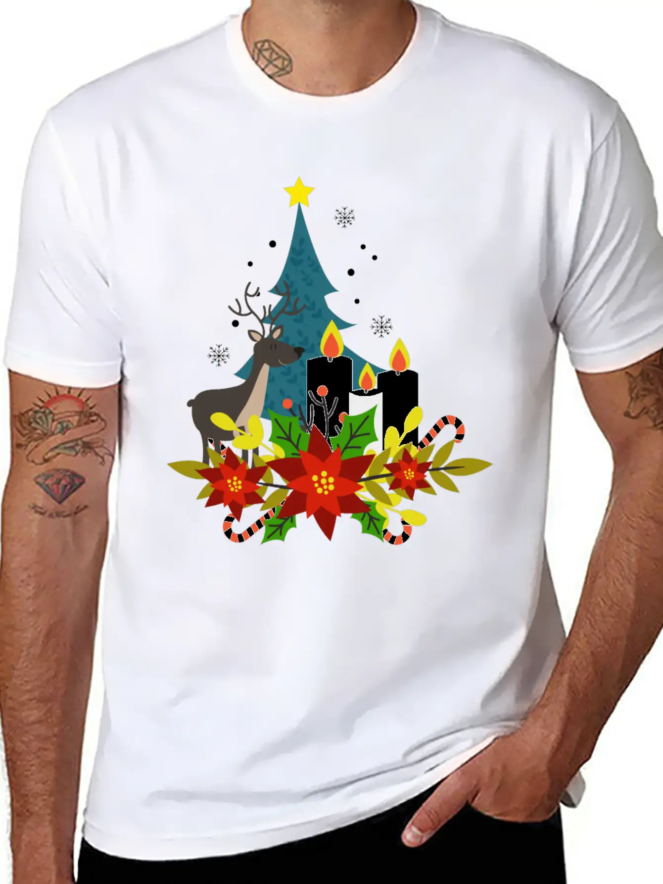 Christmas Decoration Essential Cotton Tee For Daily Outfits – Unisex Style