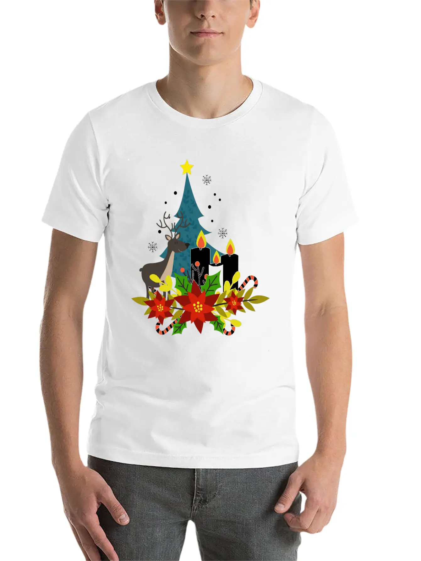 Christmas Decoration Essential Cotton Tee For Daily Outfits – Unisex Style