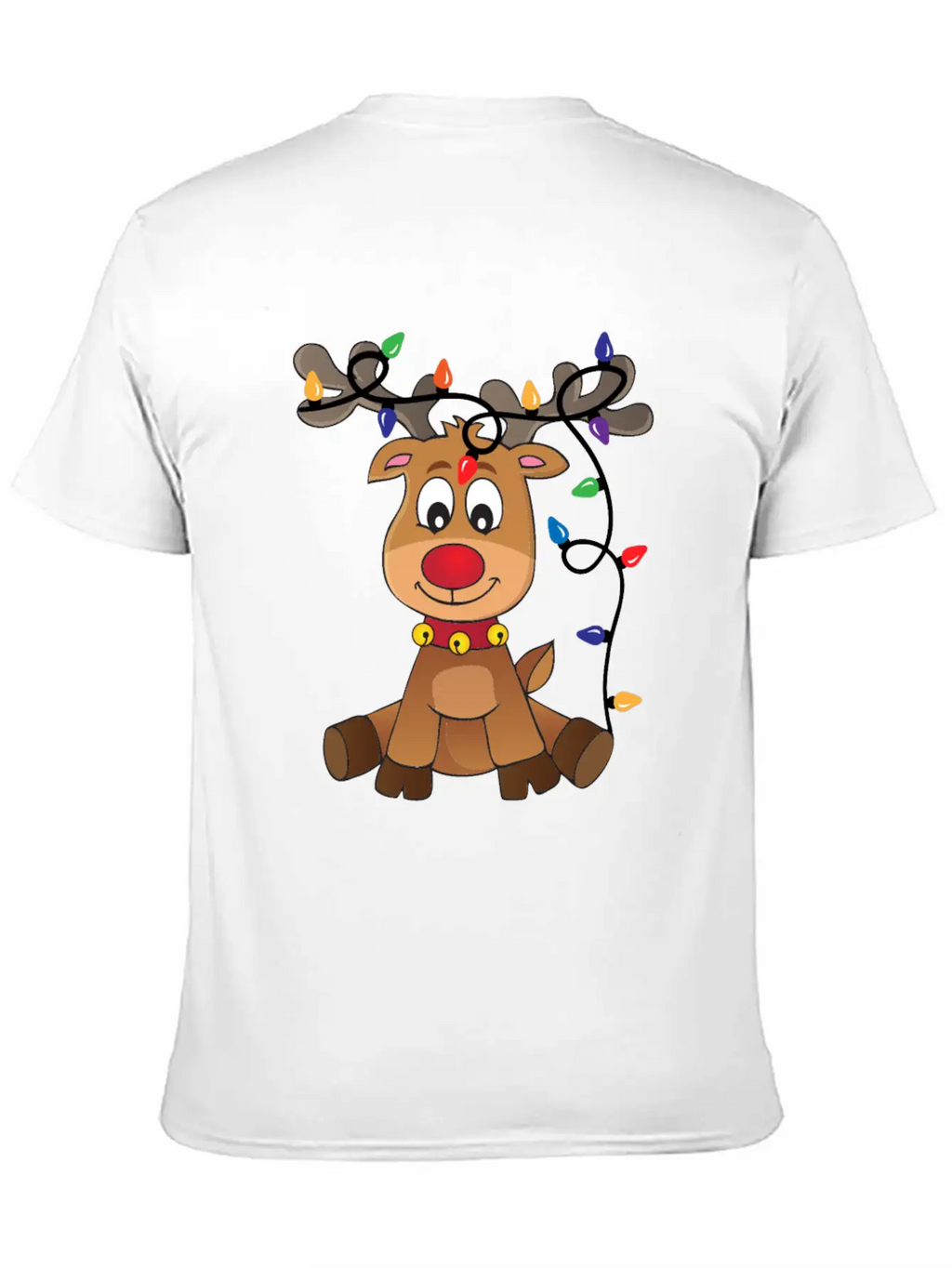 Christmas Deer Unisex Short Sleeve Soft Cotton T-Shirt – Casual Everyday Wear