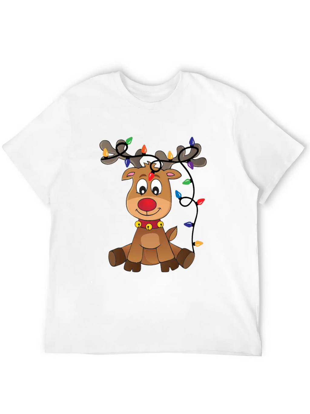 Christmas Deer Unisex Short Sleeve Soft Cotton T-Shirt – Casual Everyday Wear