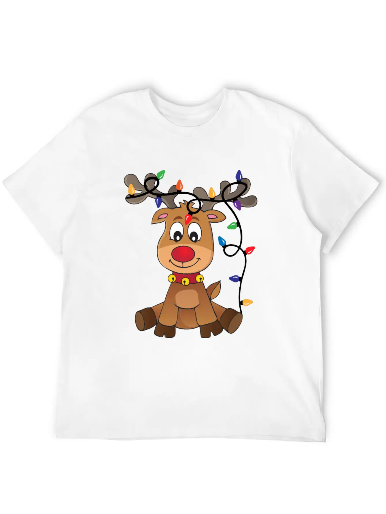 Christmas Deer Unisex Short Sleeve Soft Cotton T-Shirt – Casual Everyday Wear