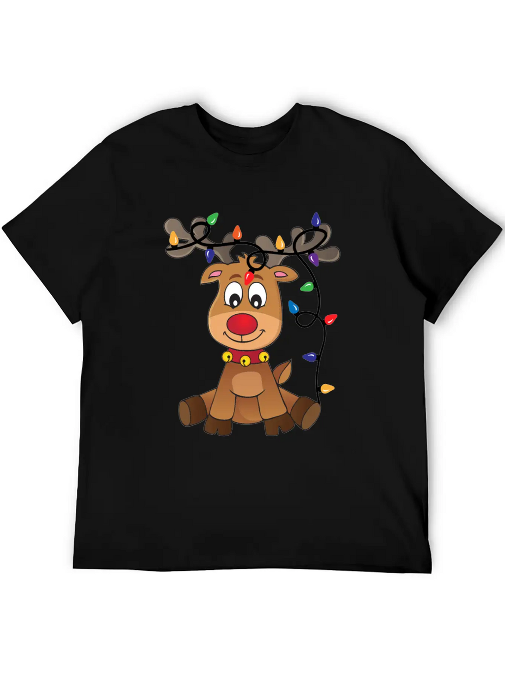 Christmas Deer Unisex Short Sleeve Soft Cotton T-Shirt – Casual Everyday Wear