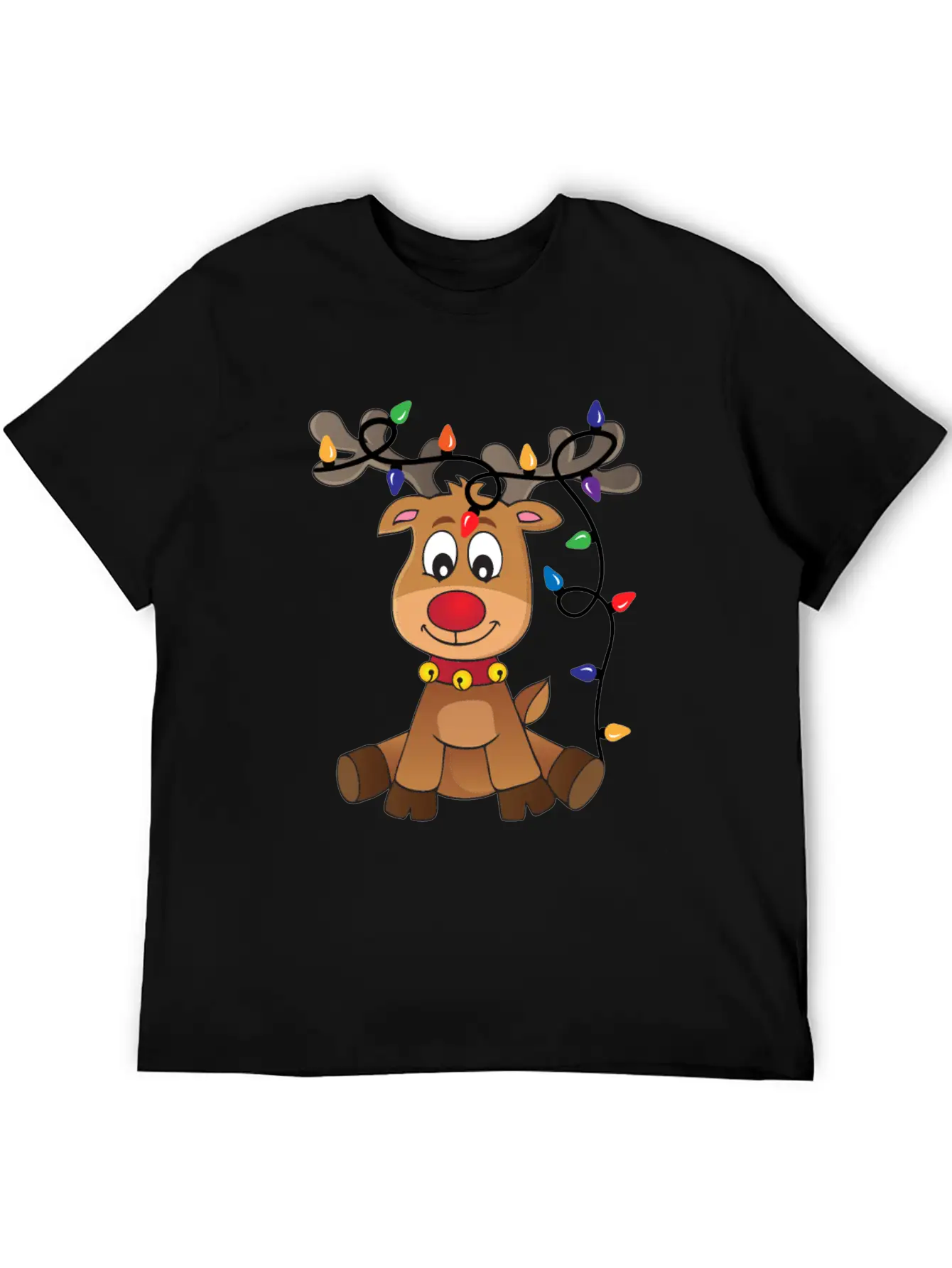 Christmas Deer Unisex Short Sleeve Soft Cotton T-Shirt – Casual Everyday Wear