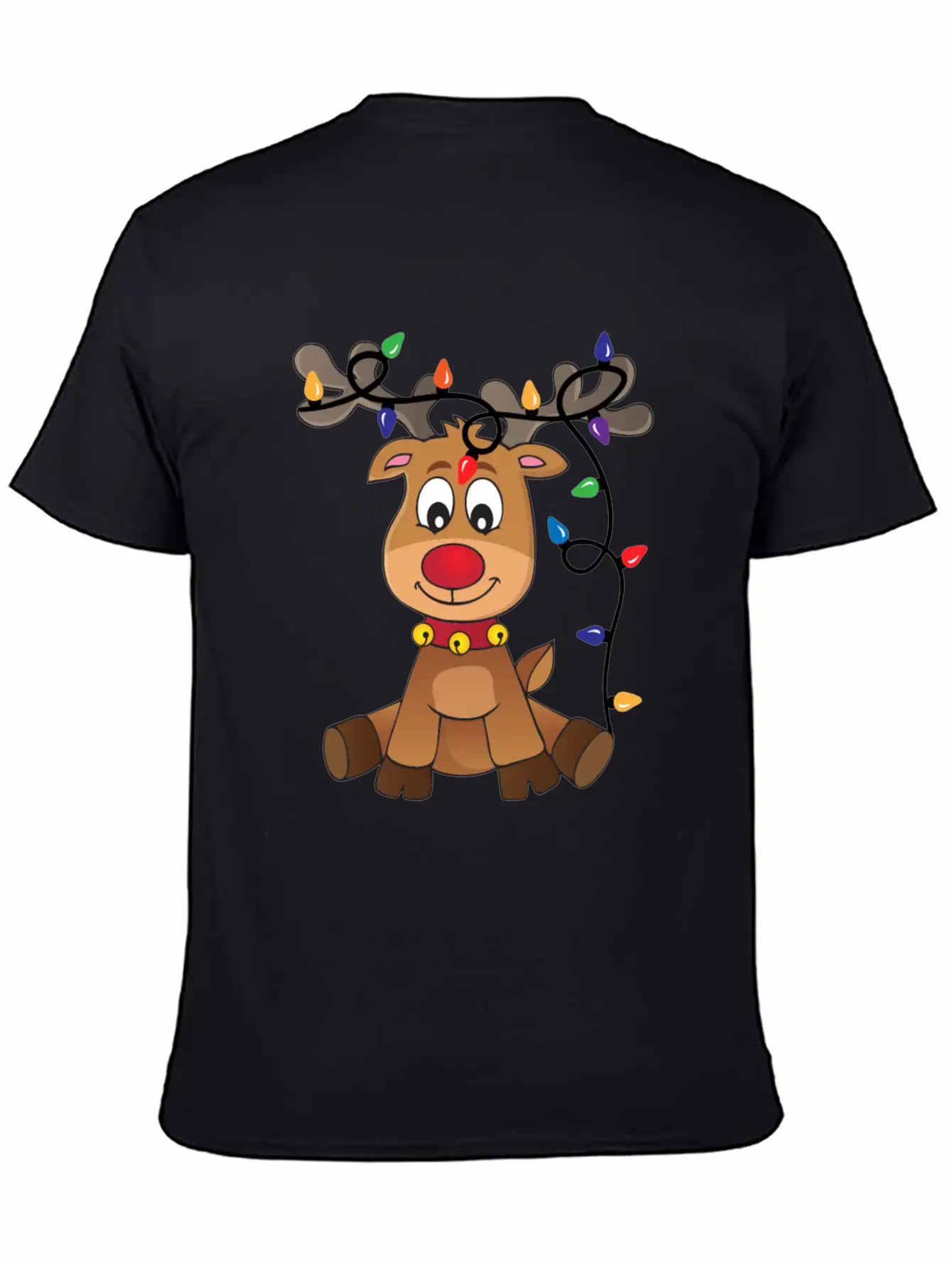 Christmas Deer Unisex Short Sleeve Soft Cotton T-Shirt – Casual Everyday Wear