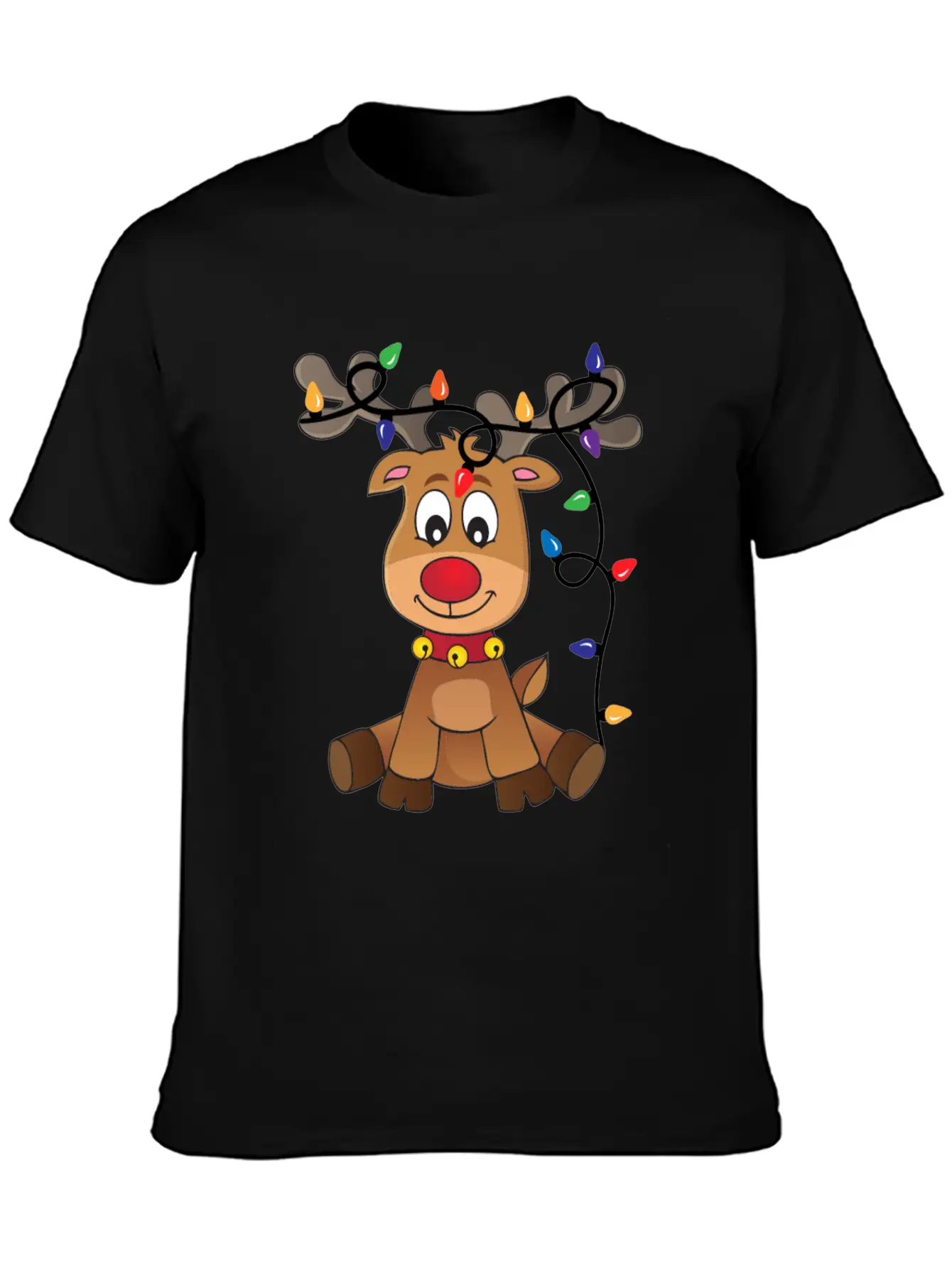 Christmas Deer Unisex Short Sleeve Soft Cotton T-Shirt – Casual Everyday Wear