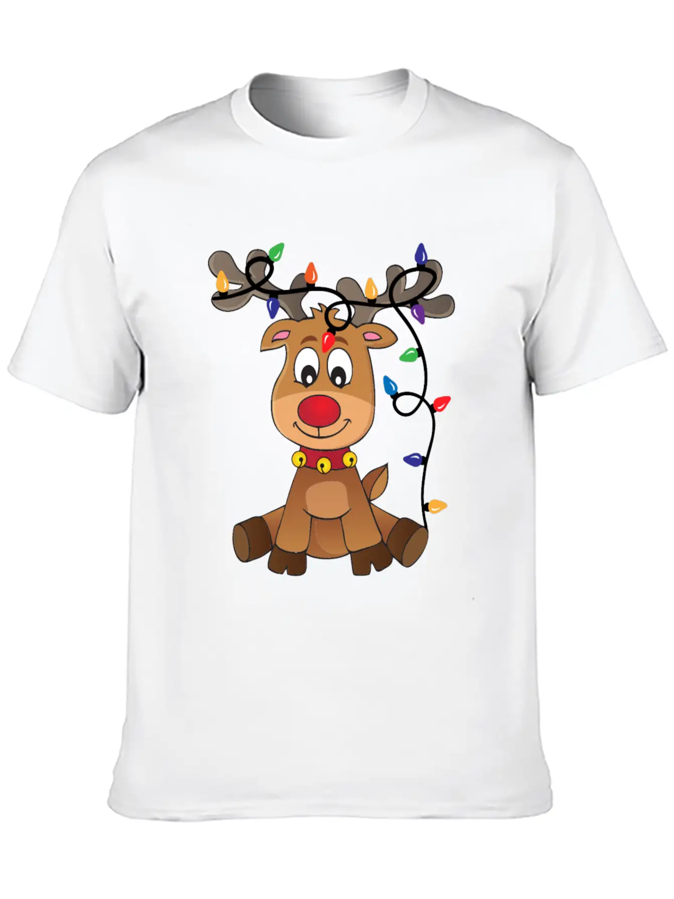 Christmas Deer Unisex Short Sleeve Soft Cotton T-Shirt – Casual Everyday Wear