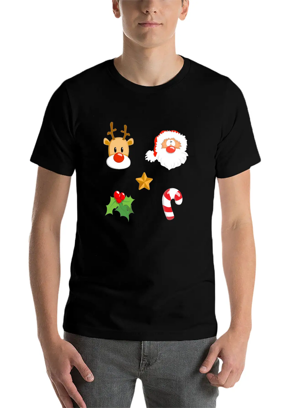 Christmas Design Reindeer, Santa, Mistletoe, Candy Classic Fit Graphic Tee For Daily Comfort – Unisex Cotton Shirt