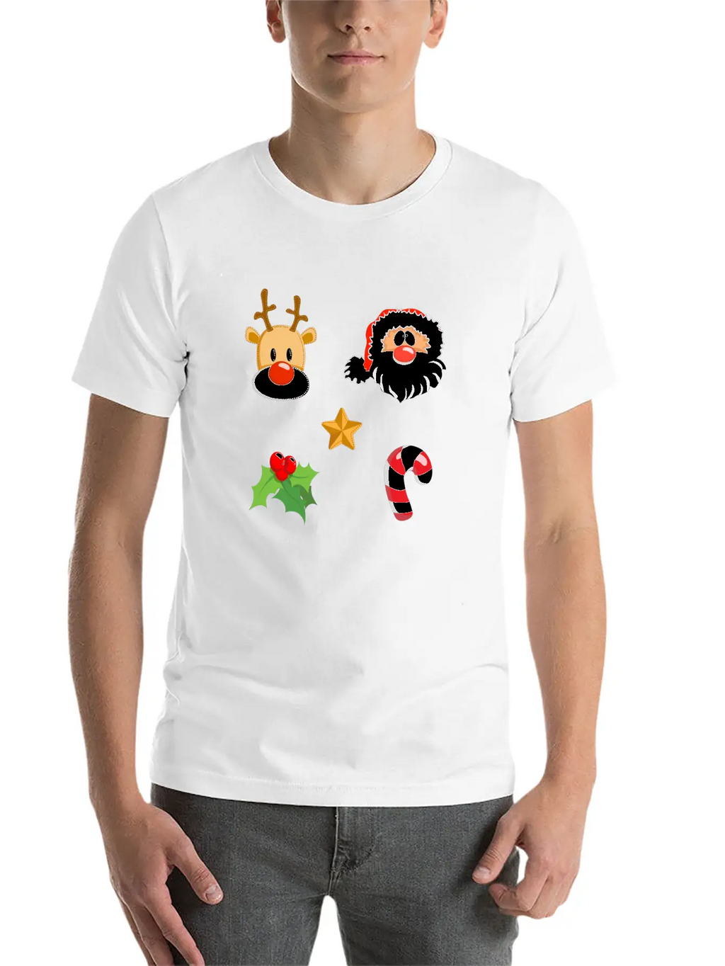 Christmas Design Reindeer, Santa, Mistletoe, Candy Classic Fit Graphic Tee For Daily Comfort – Unisex Cotton Shirt