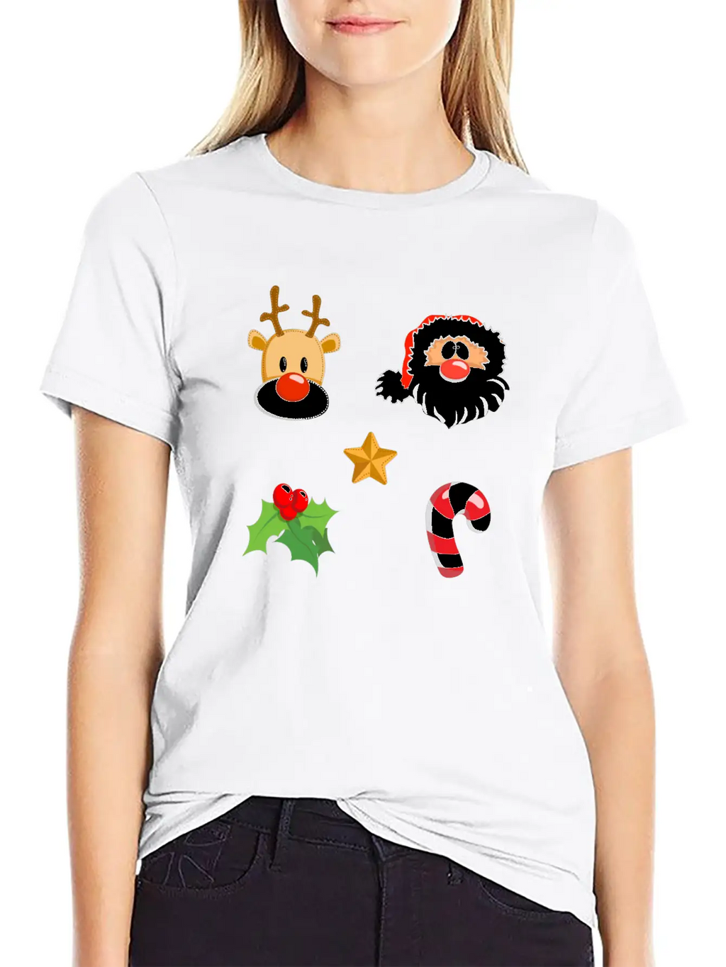 Christmas Design Reindeer, Santa, Mistletoe, Candy Classic Fit Graphic Tee For Daily Comfort – Unisex Cotton Shirt