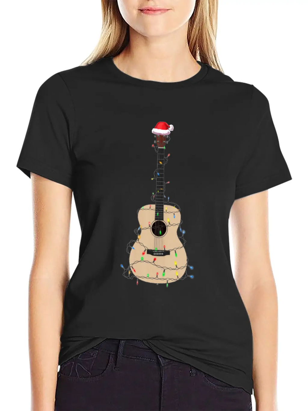 Christmas Guitar Player Xmas Musician Gift Idea Unisex Casual T-Shirt – Clean Design For Daily Comfort