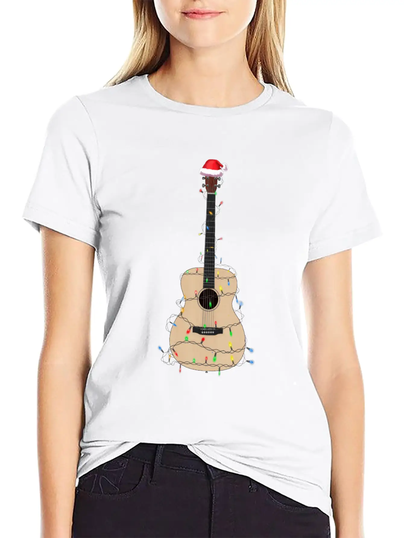 Christmas Guitar Player Xmas Musician Gift Idea Unisex Casual T-Shirt – Clean Design For Daily Comfort