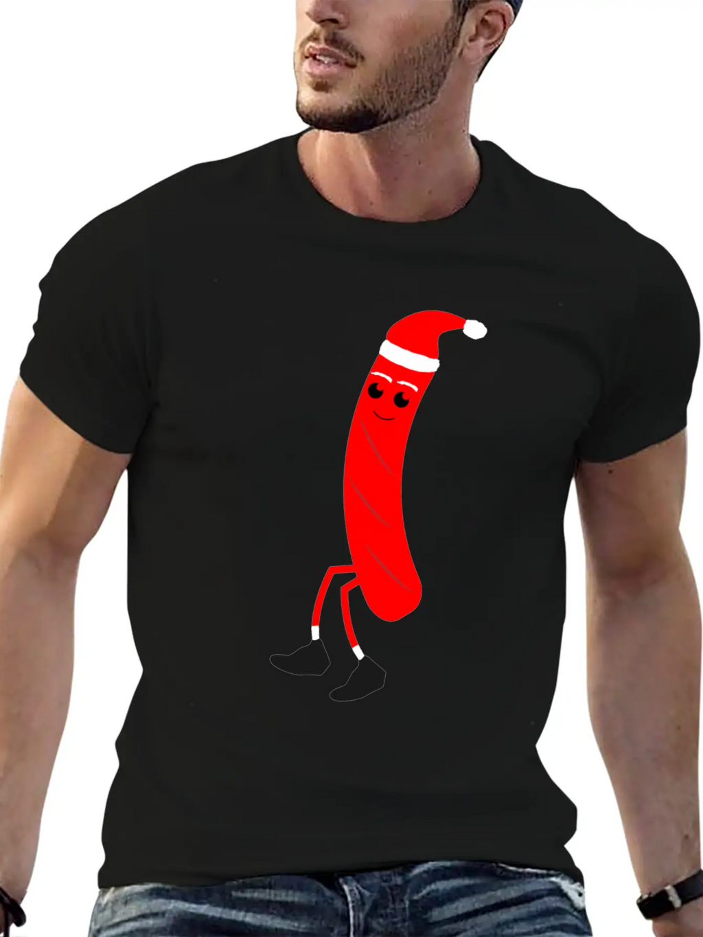 Christmas Hotdog Christmas Santa Food Dinner Unisex Casual T-Shirt – Clean Design For Daily Comfort