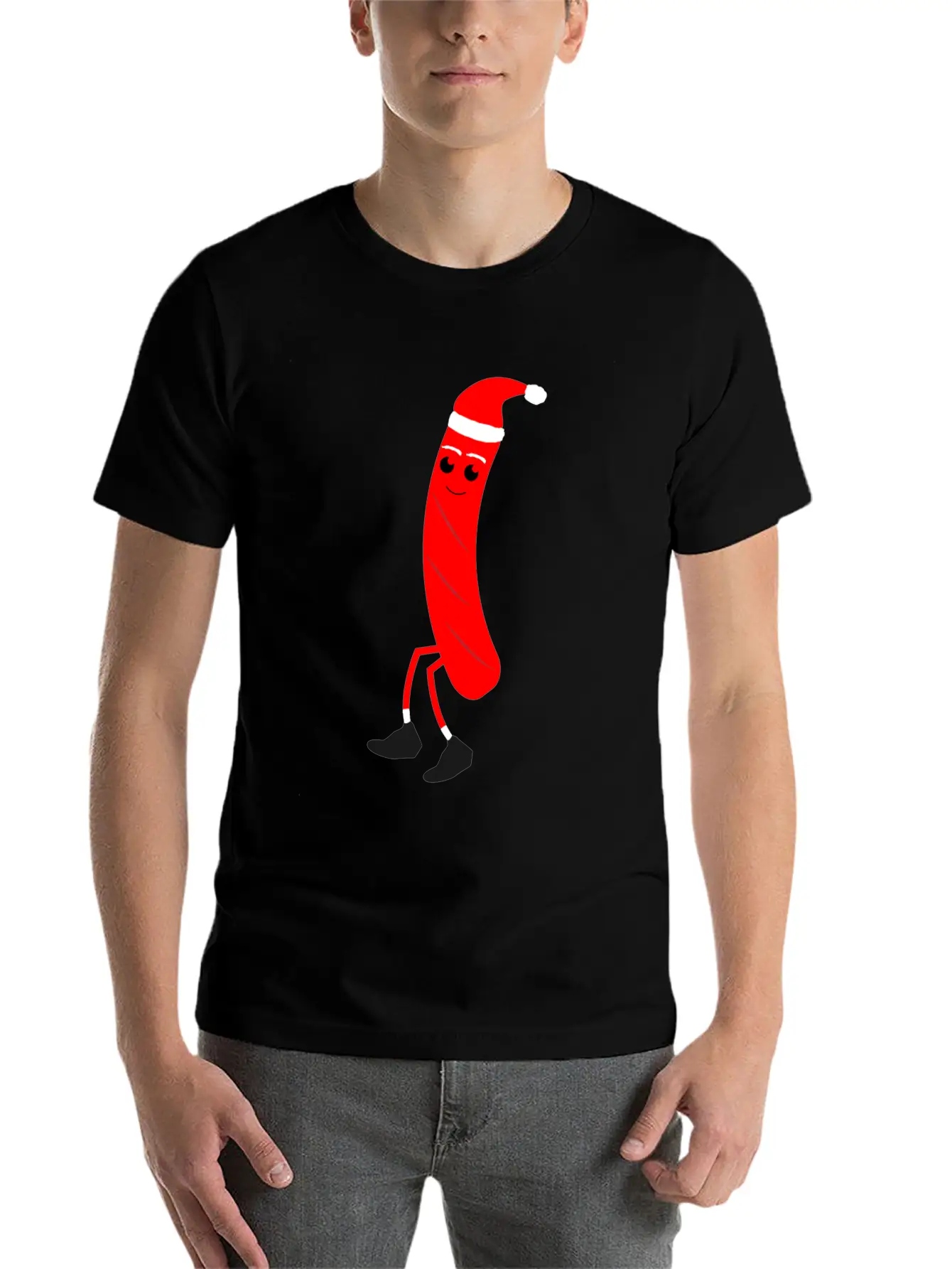 Christmas Hotdog Christmas Santa Food Dinner Unisex Casual T-Shirt – Clean Design For Daily Comfort
