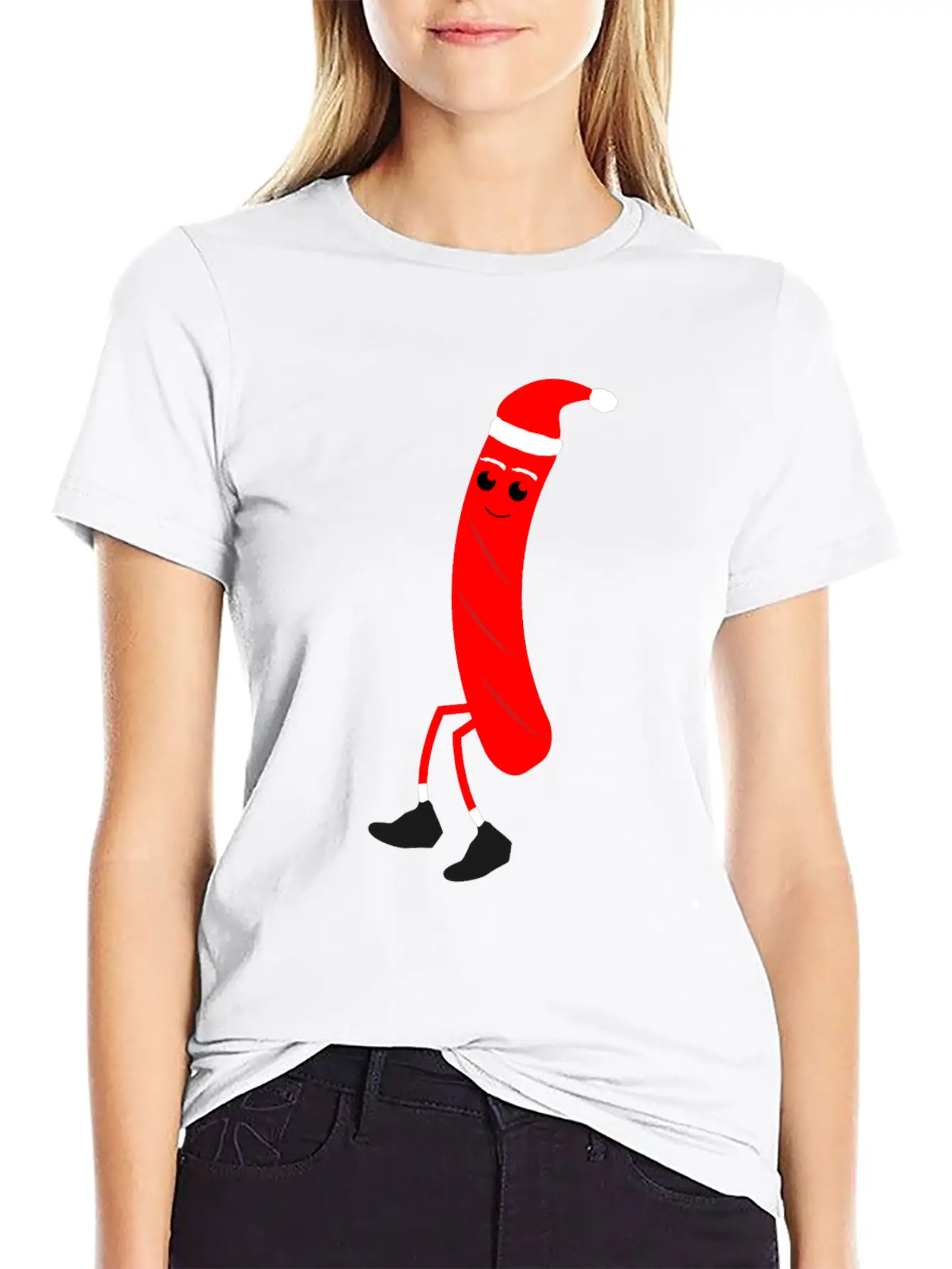 Christmas Hotdog Christmas Santa Food Dinner Unisex Casual T-Shirt – Clean Design For Daily Comfort
