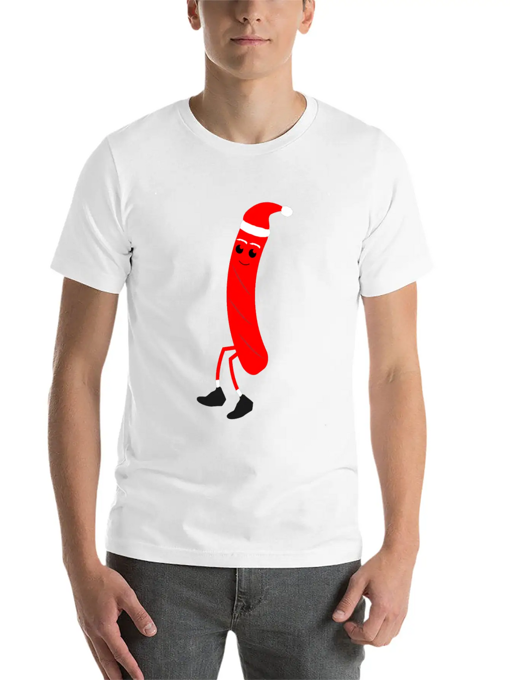 Christmas Hotdog Christmas Santa Food Dinner Unisex Casual T-Shirt – Clean Design For Daily Comfort