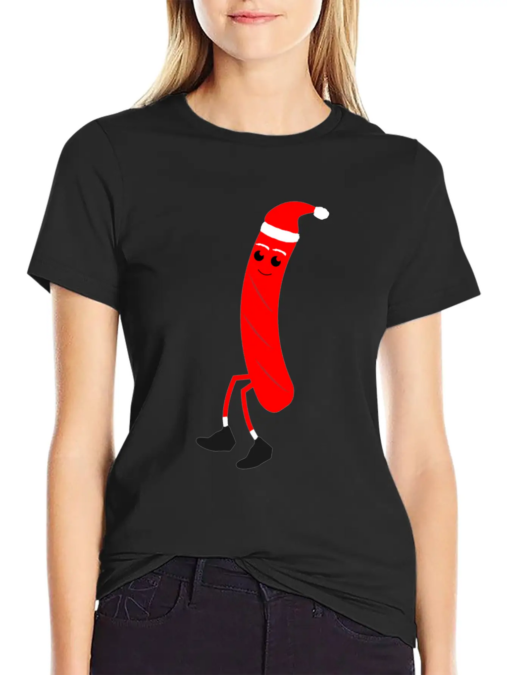 Christmas Hotdog Christmas Santa Food Dinner Unisex Casual T-Shirt – Clean Design For Daily Comfort