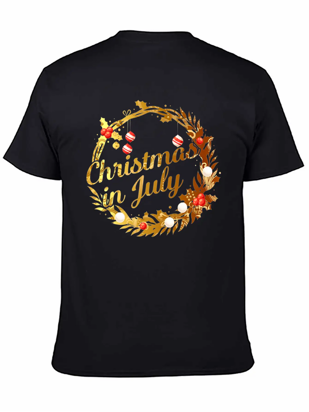 Christmas In July Tie Dye Wreath Door Xmas Tree Unisex Casual T-Shirt – Clean Design For Daily Comfort