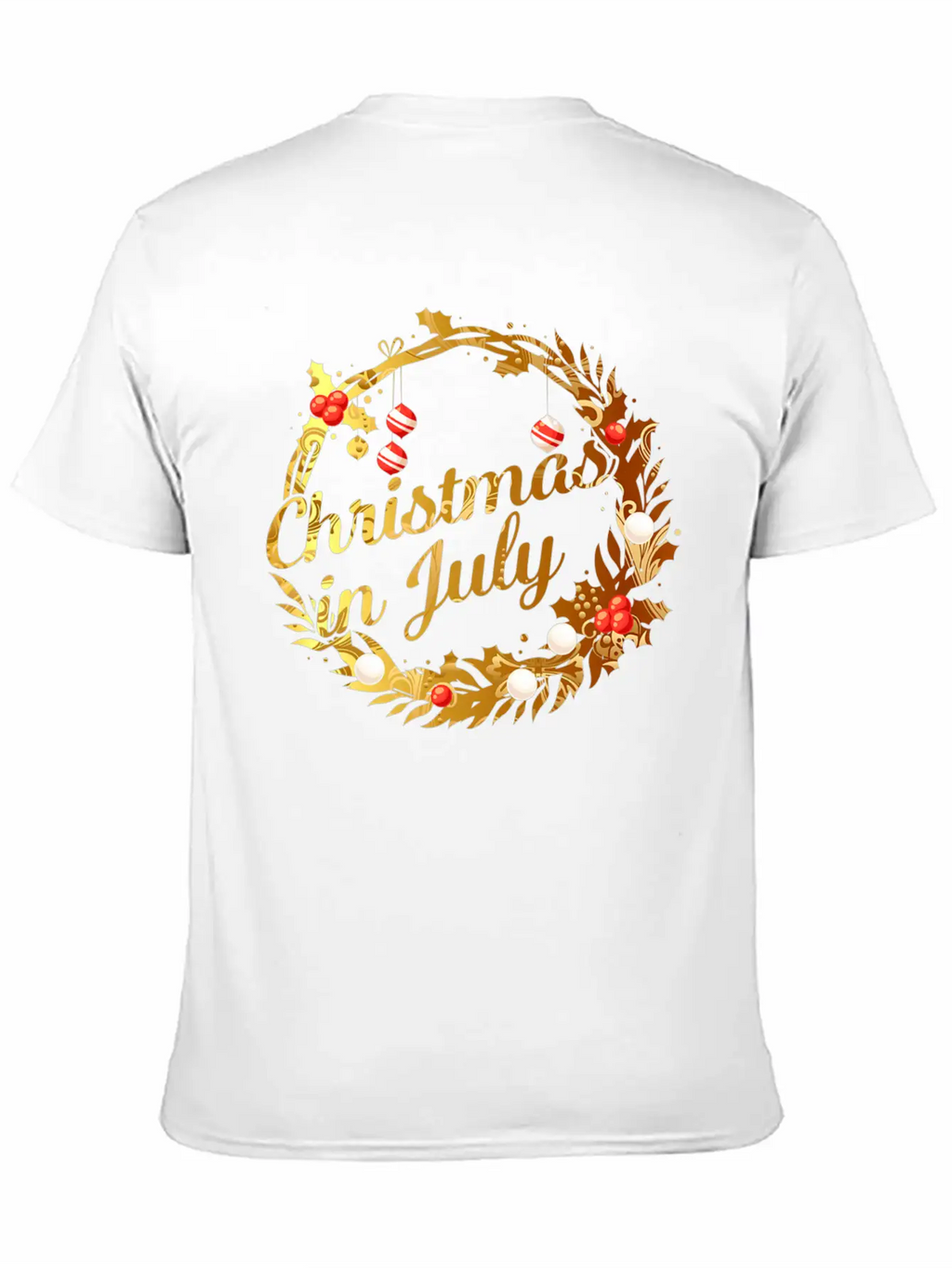 Christmas In July Tie Dye Wreath Door Xmas Tree Unisex Casual T-Shirt – Clean Design For Daily Comfort
