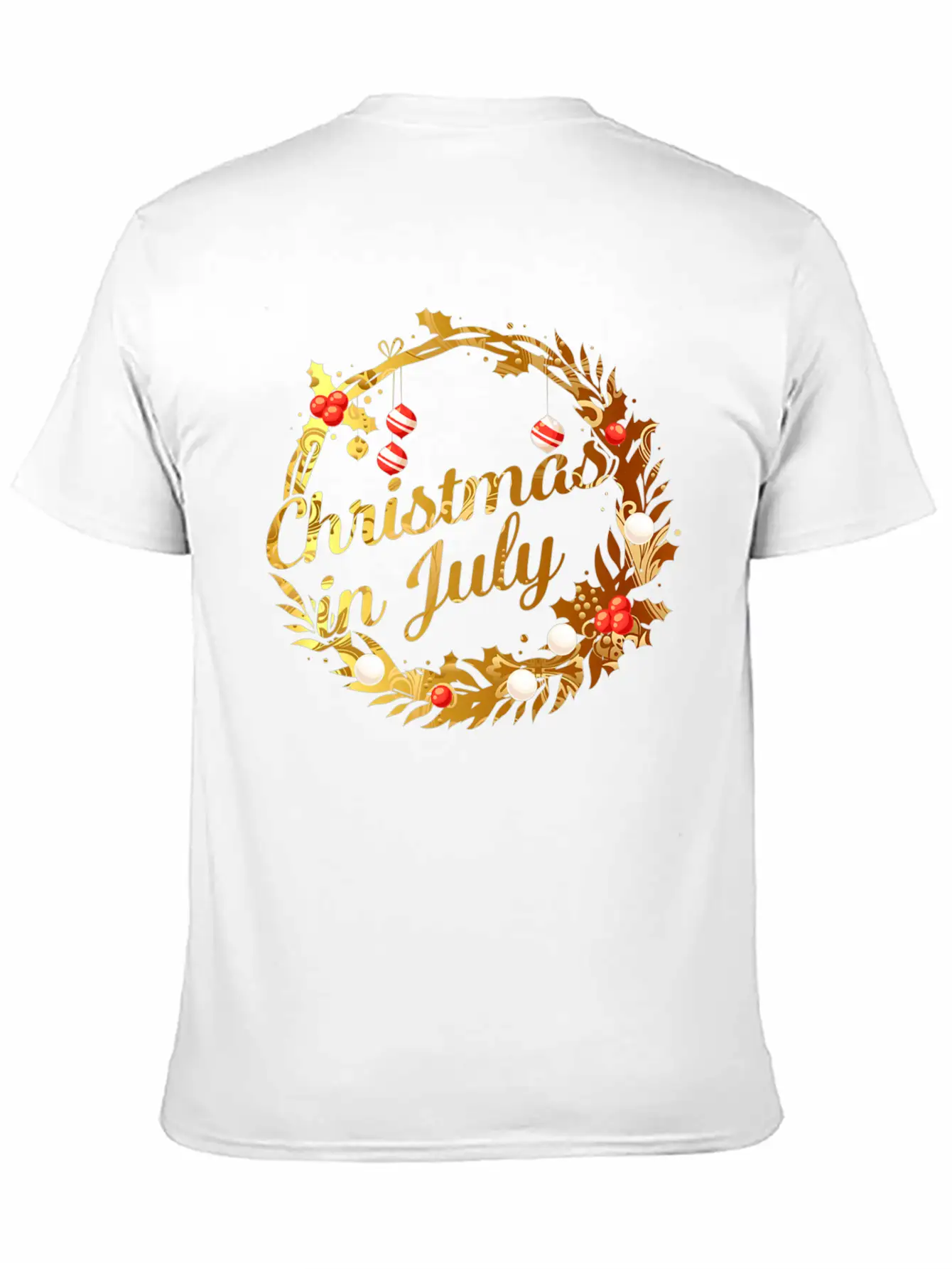 Christmas In July Tie Dye Wreath Door Xmas Tree Unisex Casual T-Shirt – Clean Design For Daily Comfort