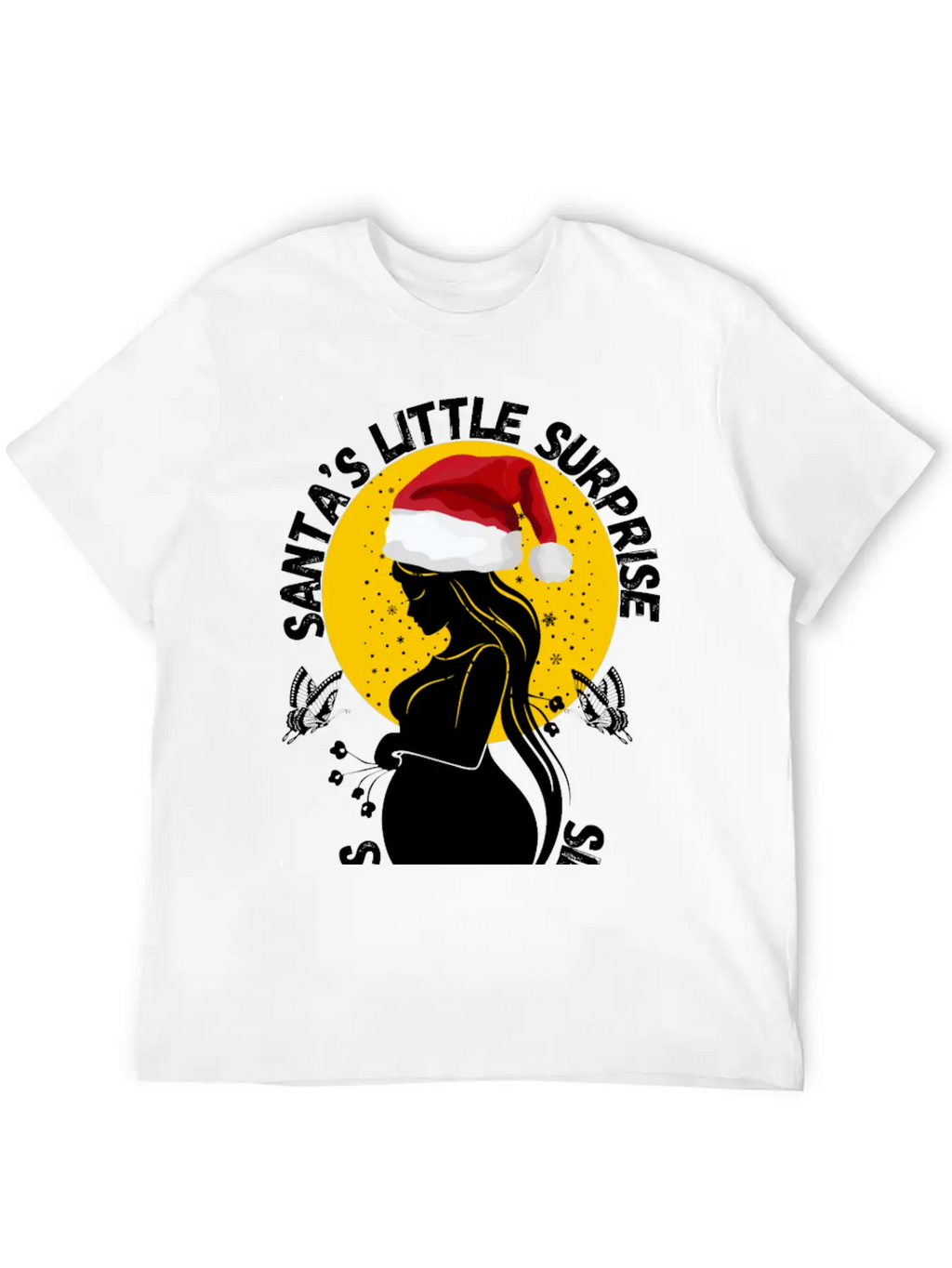 Christmas Pregnancy Santa's Little Surprise Unisex Casual T-Shirt – Clean Design For Daily Comfort