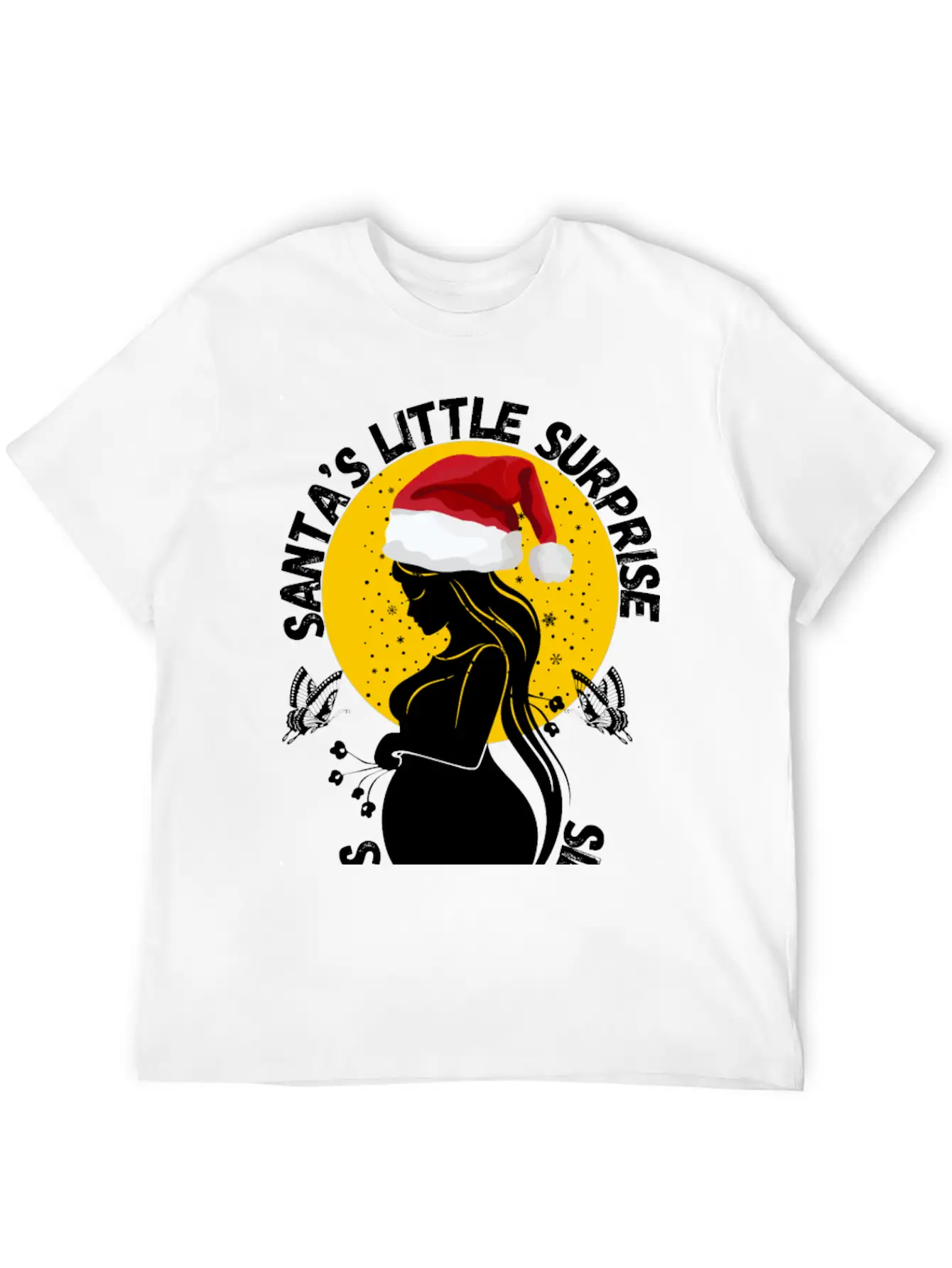 Christmas Pregnancy Santa's Little Surprise Unisex Casual T-Shirt – Clean Design For Daily Comfort