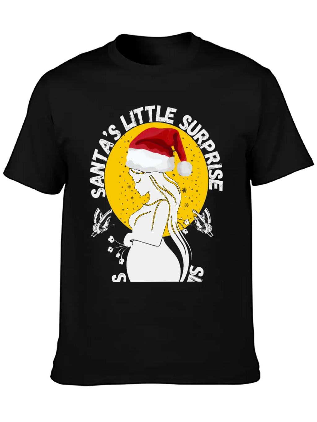 Christmas Pregnancy Santa's Little Surprise Unisex Casual T-Shirt – Clean Design For Daily Comfort