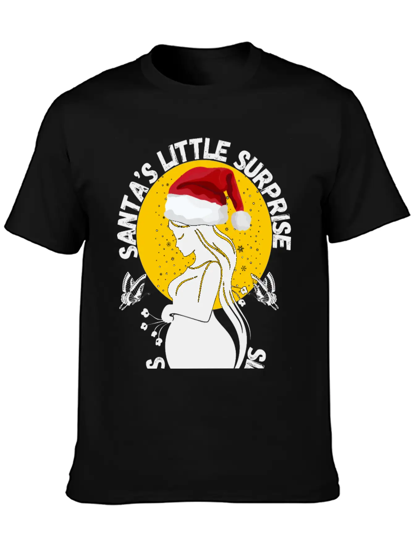 Christmas Pregnancy Santa's Little Surprise Unisex Casual T-Shirt – Clean Design For Daily Comfort