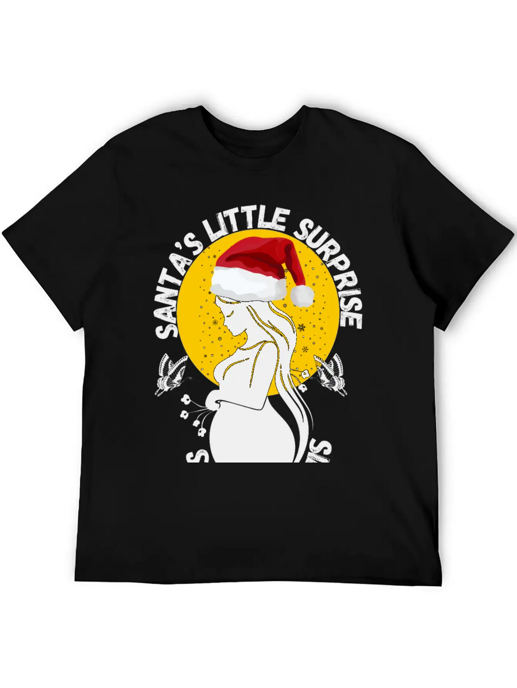 Christmas Pregnancy Santa's Little Surprise Unisex Casual T-Shirt – Clean Design For Daily Comfort
