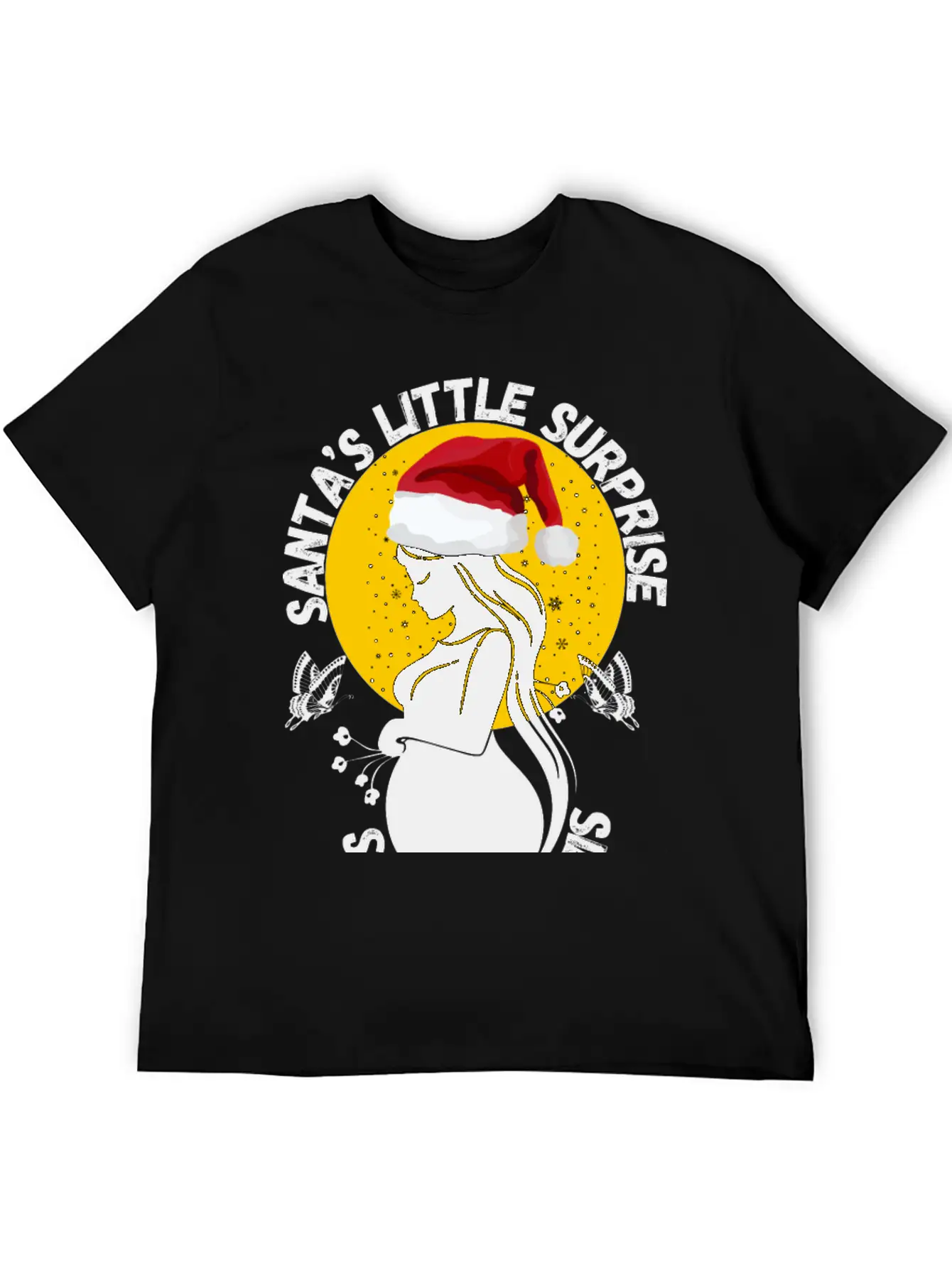 Christmas Pregnancy Santa's Little Surprise Unisex Casual T-Shirt – Clean Design For Daily Comfort
